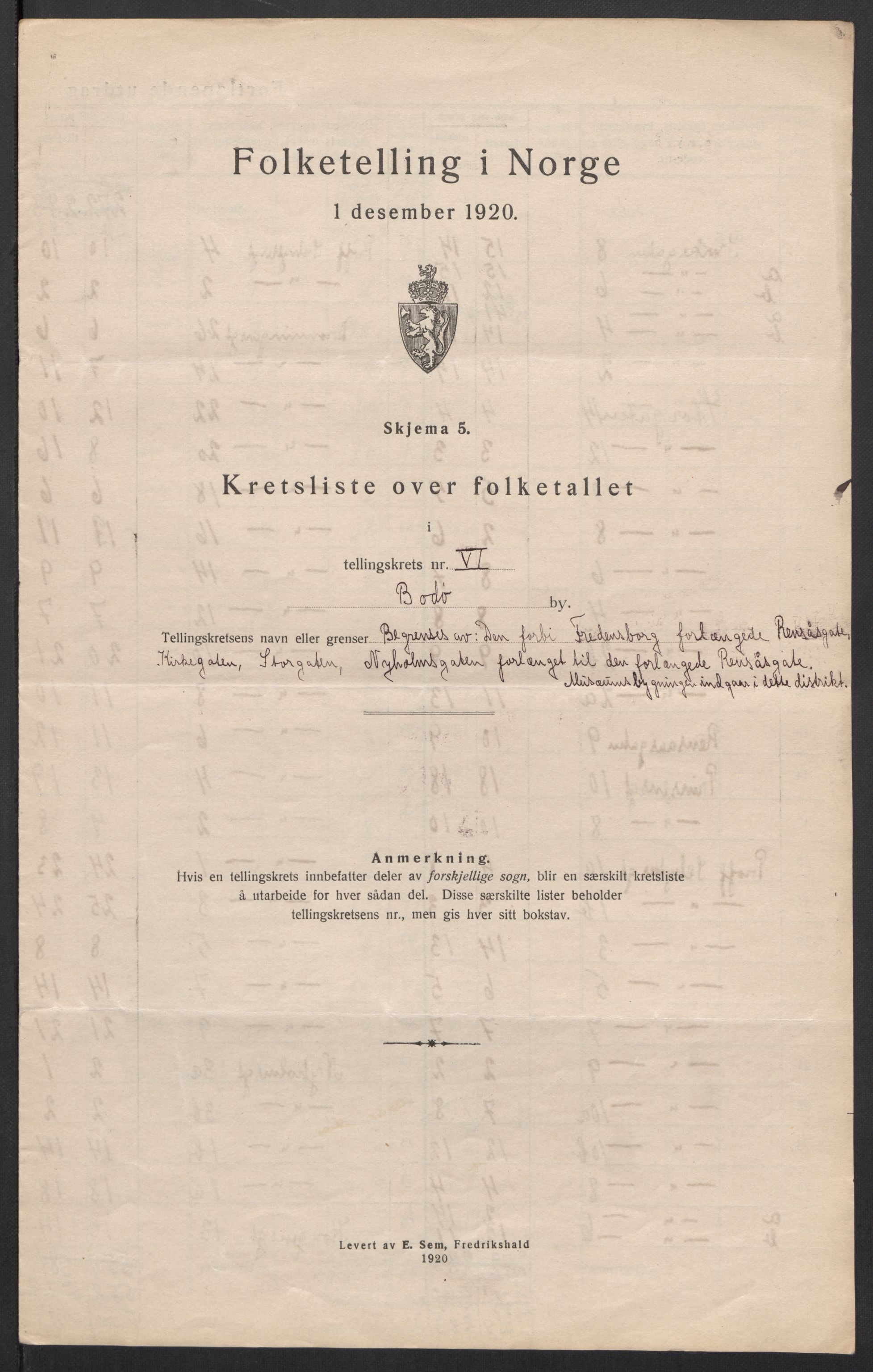 SAT, 1920 census for Bodø, 1920, p. 23