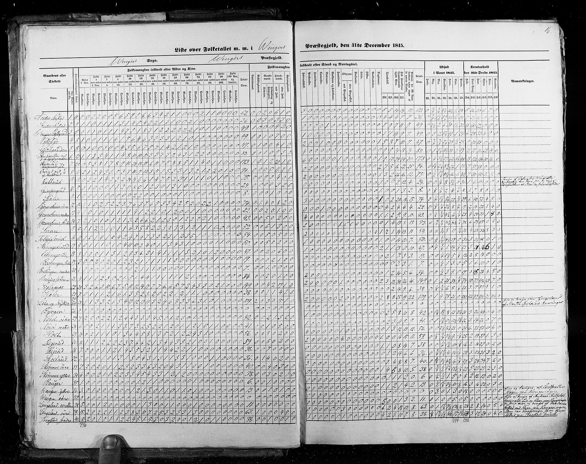 RA, Census 1845, vol. 3: Hedemarken amt og Kristians amt, 1845, p. 16