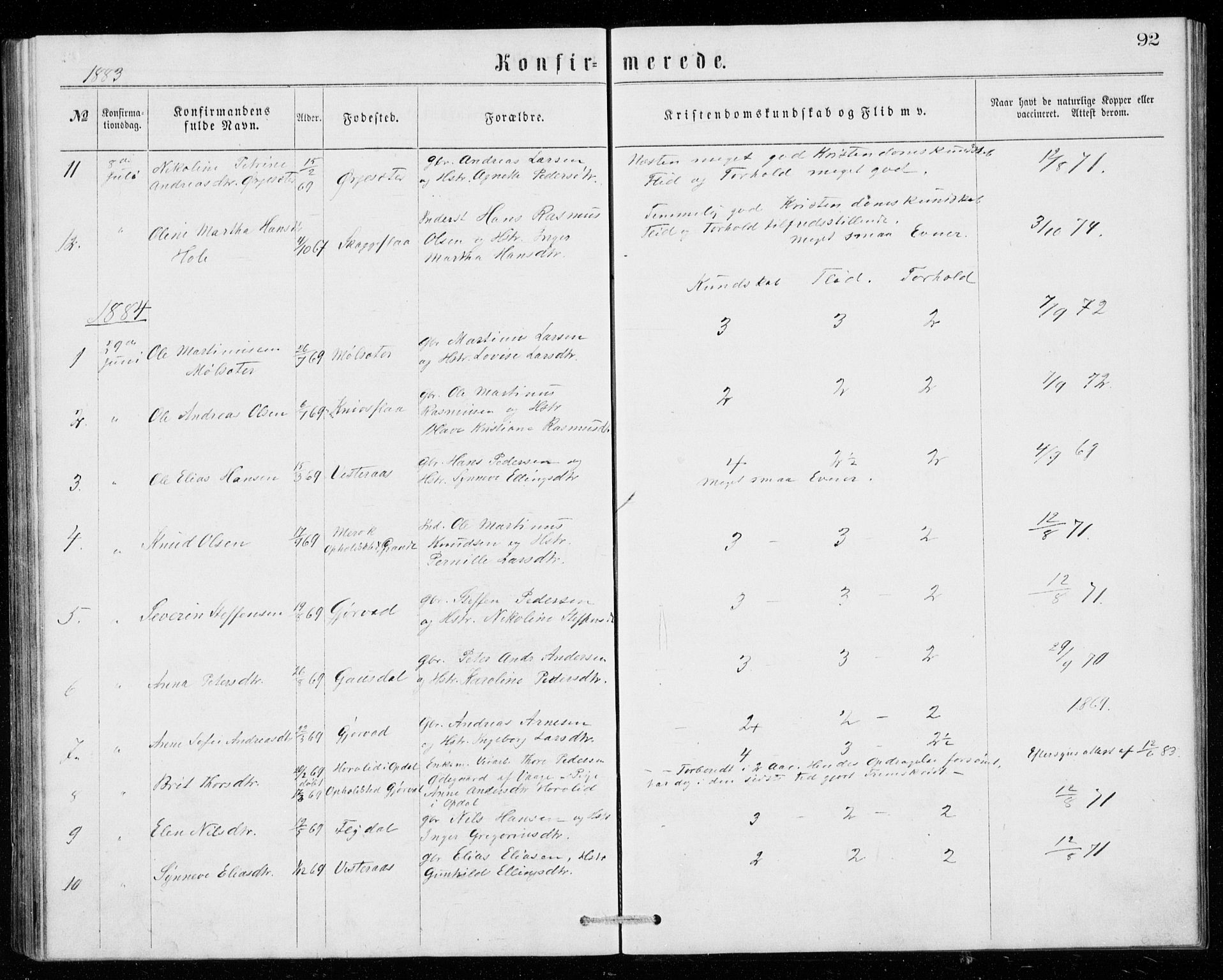 Ministerialprotokoller, klokkerbøker og fødselsregistre - Møre og Romsdal, AV/SAT-A-1454/518/L0235: Parish register (copy) no. 518C02, 1867-1888, p. 92