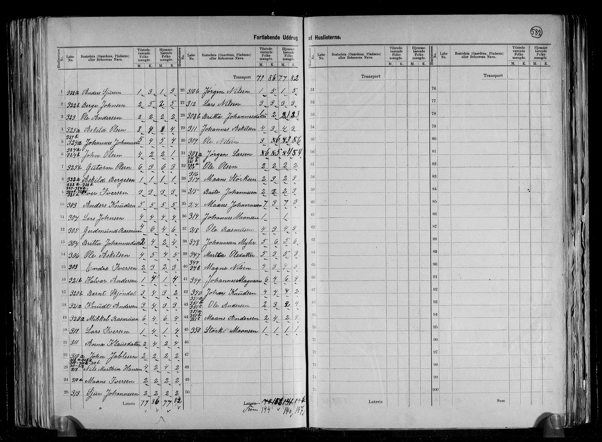 RA, 1891 census for 1254 Hamre, 1891, p. 16