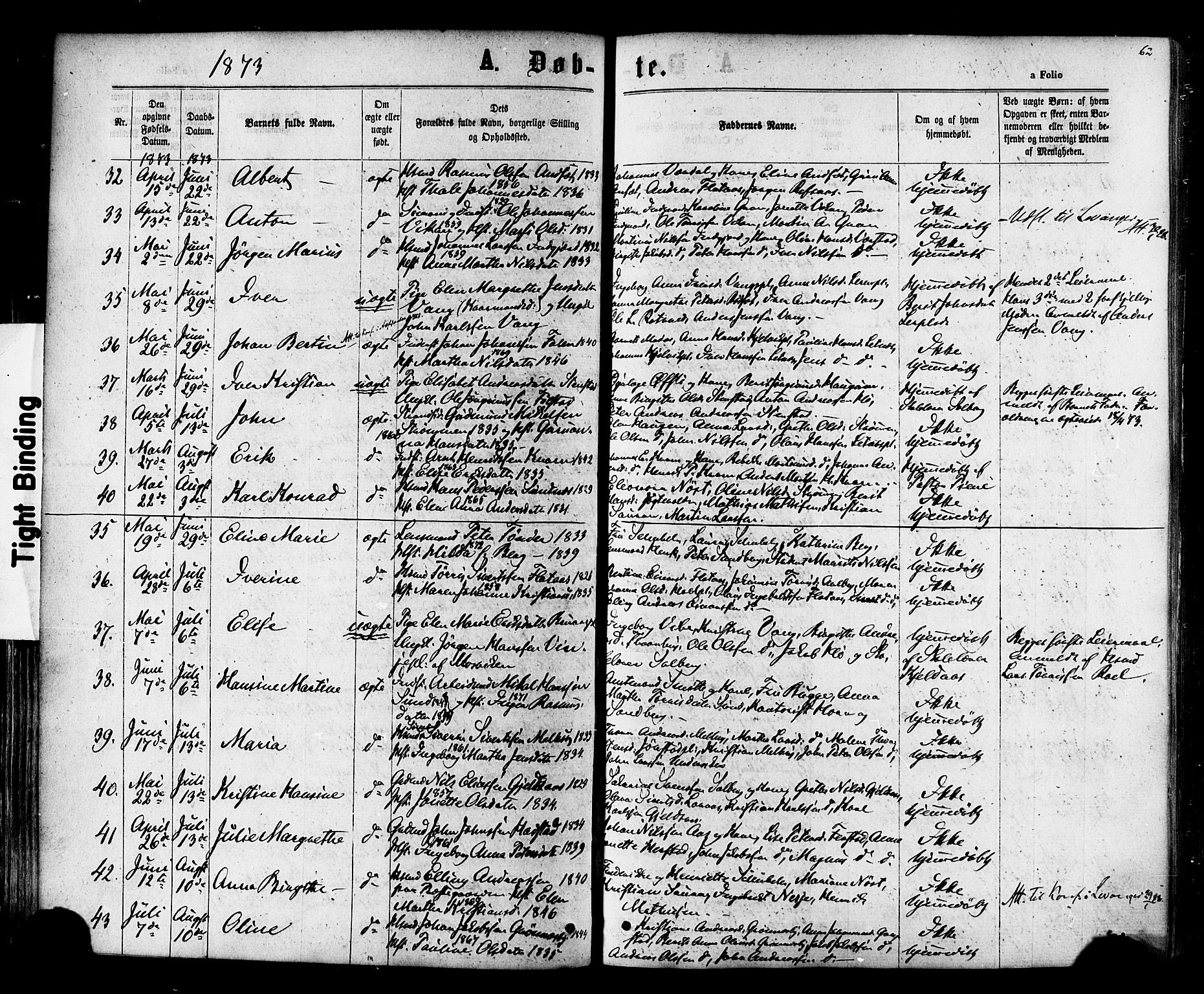 Ministerialprotokoller, klokkerbøker og fødselsregistre - Nord-Trøndelag, SAT/A-1458/730/L0284: Parish register (official) no. 730A09, 1866-1878, p. 62