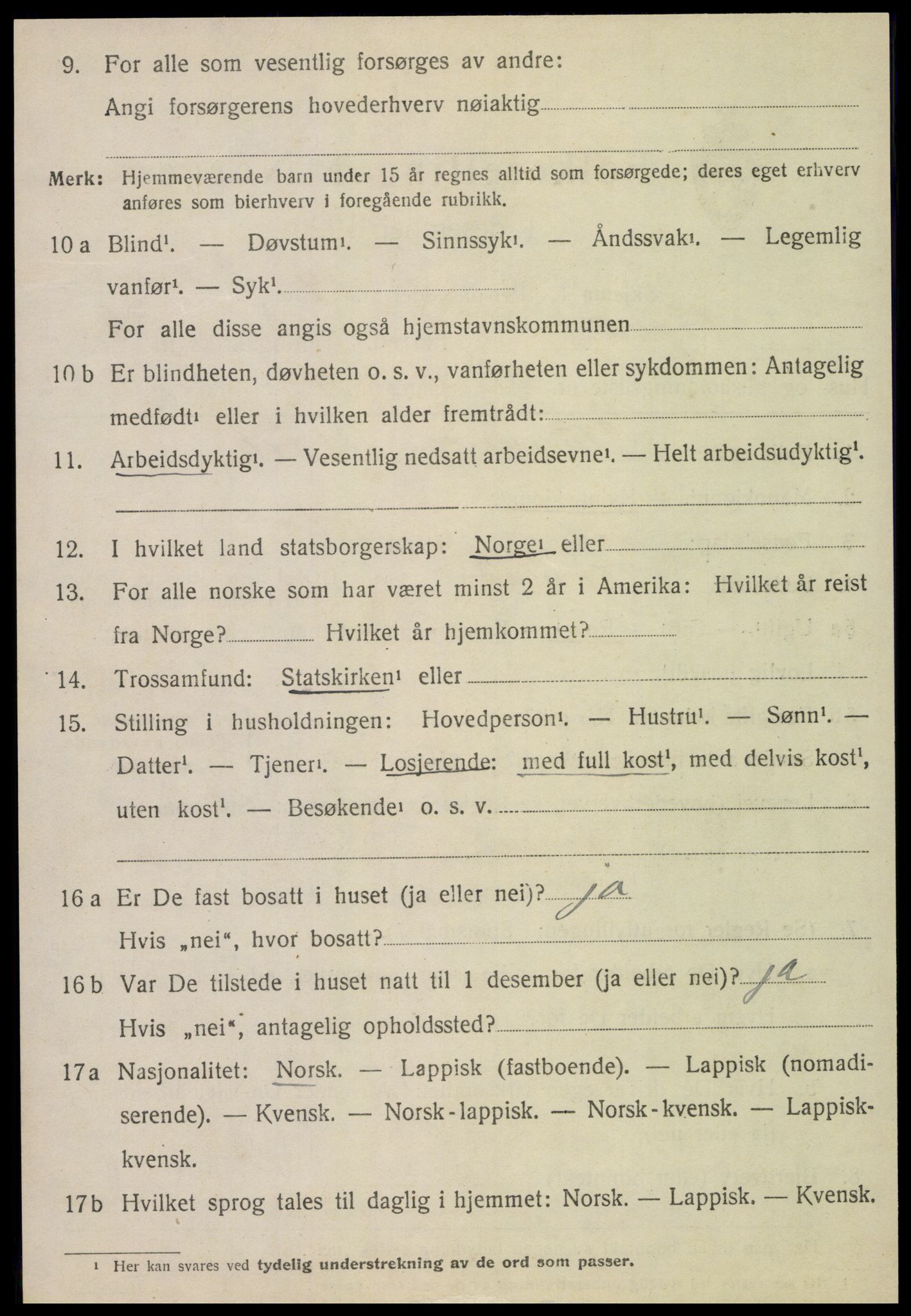 SAT, 1920 census for Ogndal, 1920, p. 2648