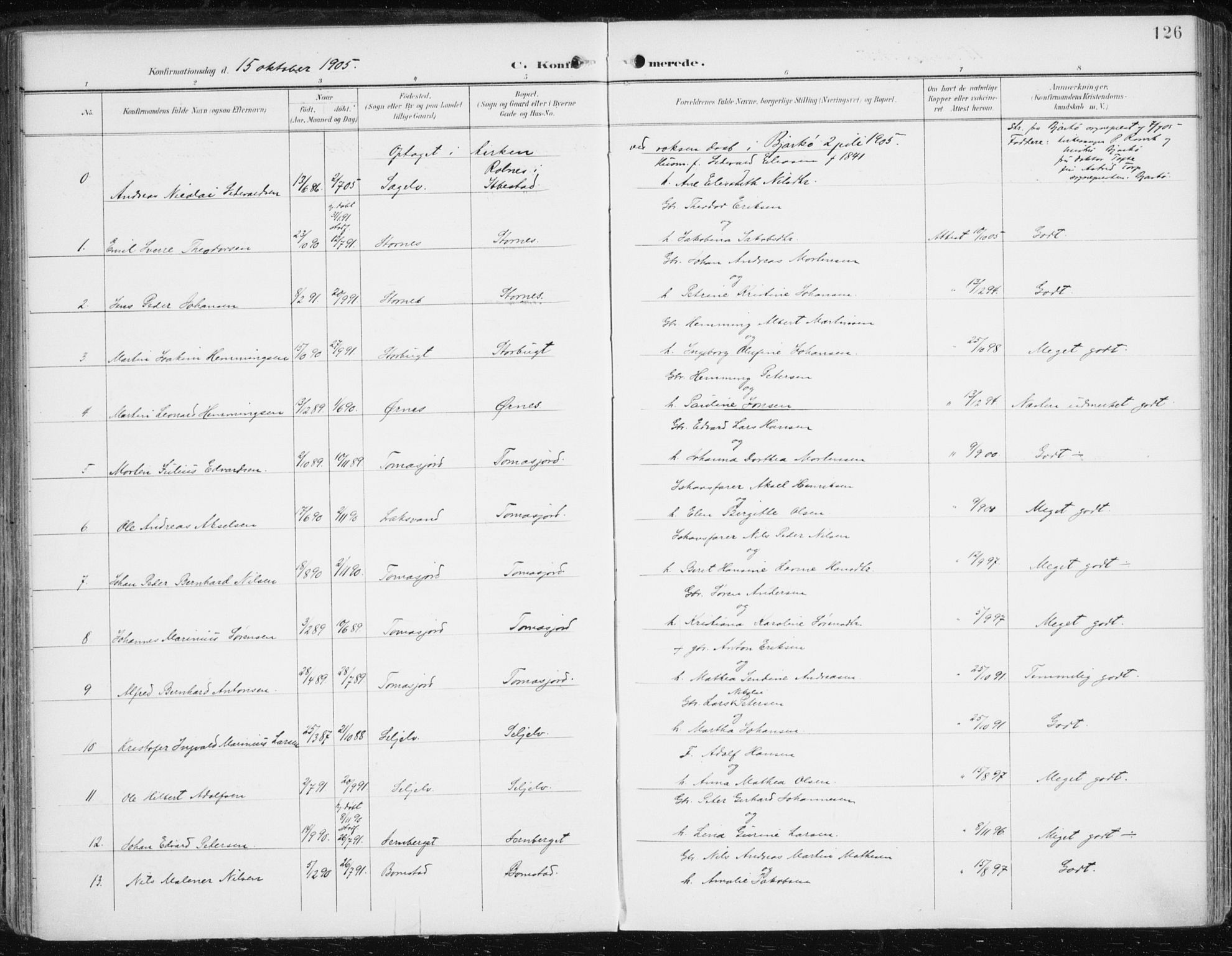 Balsfjord sokneprestembete, AV/SATØ-S-1303/G/Ga/L0006kirke: Parish register (official) no. 6, 1897-1909, p. 126