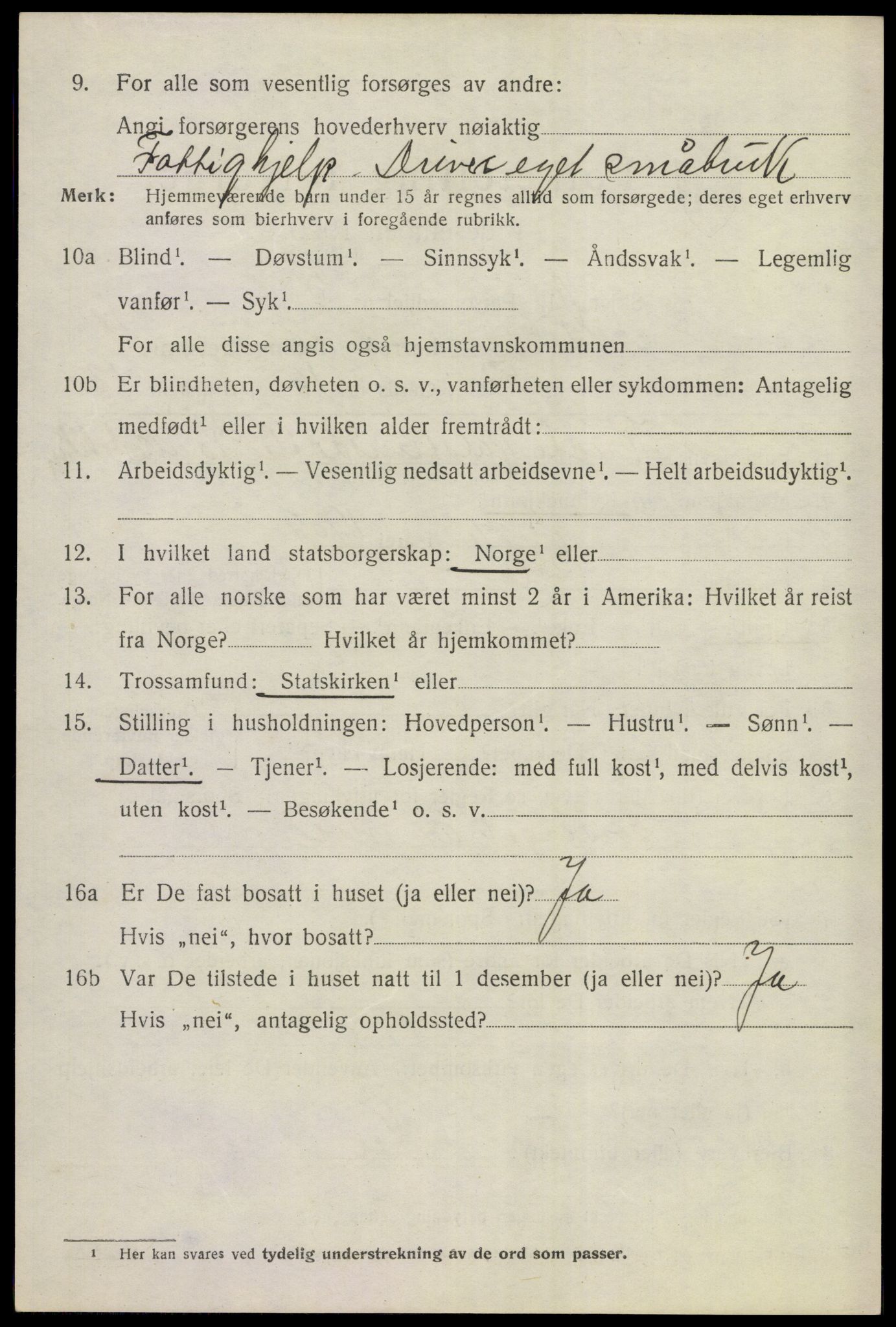 SAKO, 1920 census for Gol, 1920, p. 3527