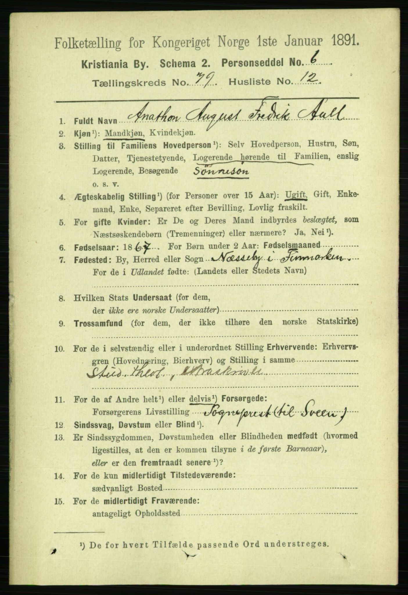 RA, 1891 census for 0301 Kristiania, 1891, p. 41237