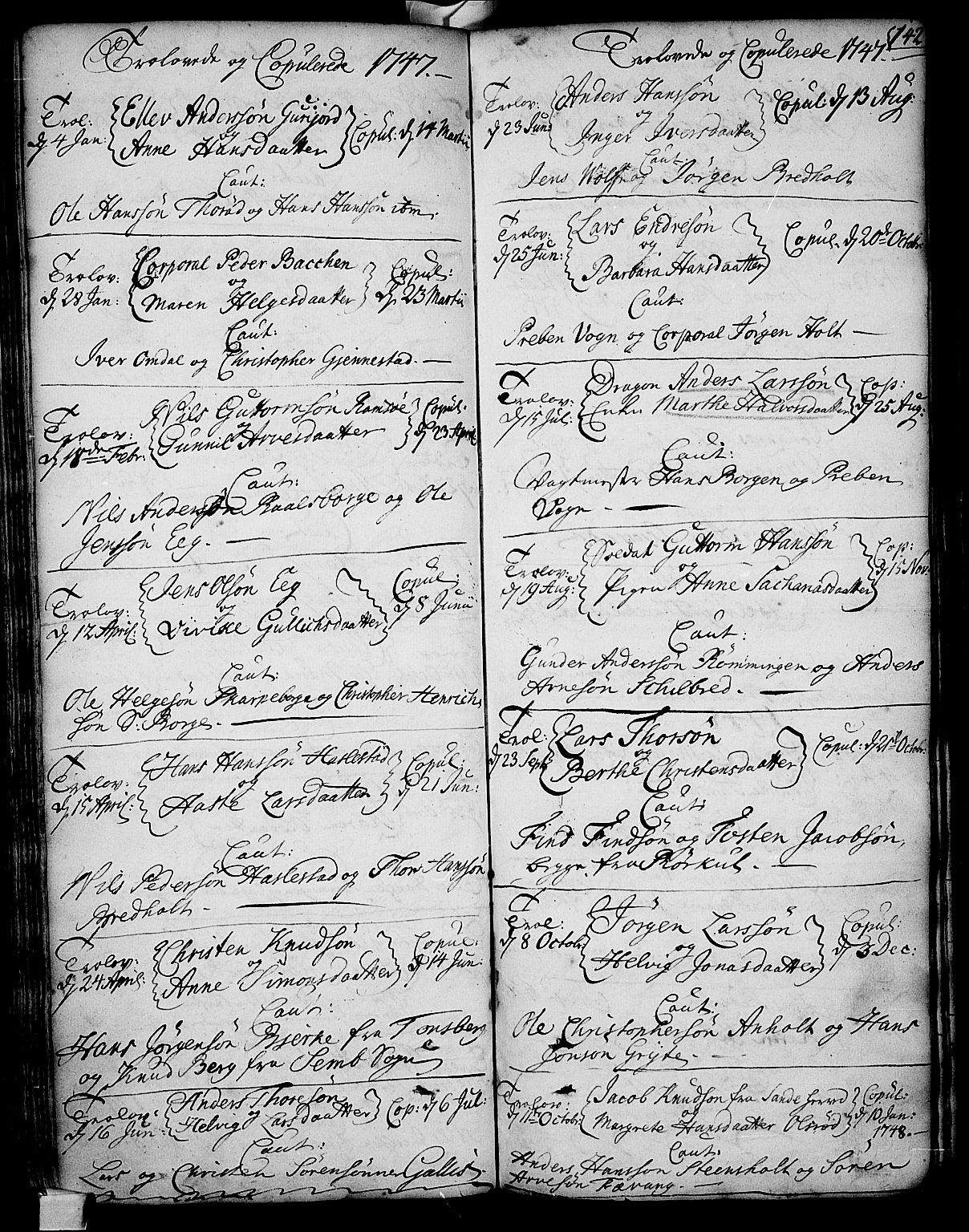 Stokke kirkebøker, AV/SAKO-A-320/F/Fa/L0002: Parish register (official) no. I 2, 1732-1770, p. 142