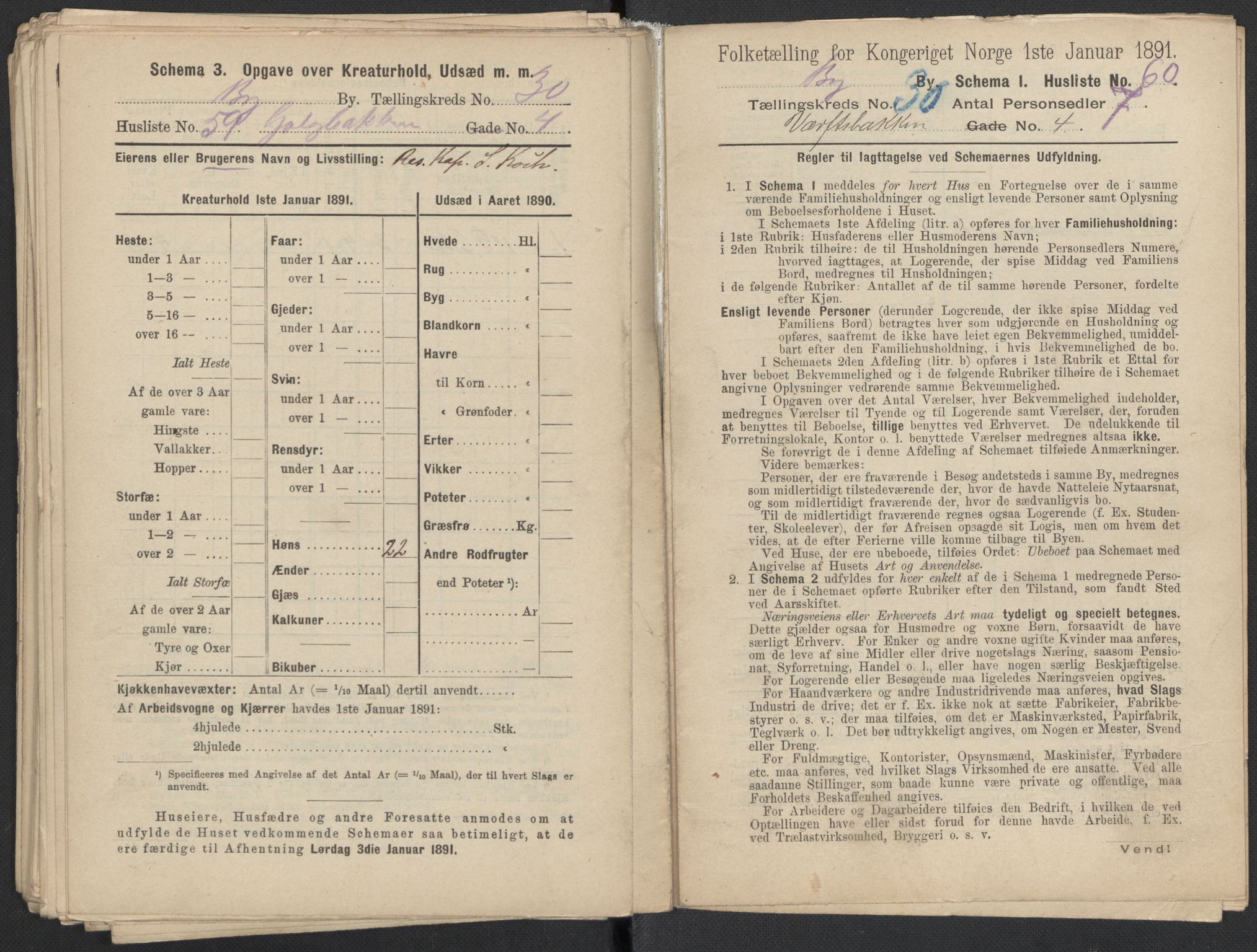 RA, 1891 Census for 1301 Bergen, 1891, p. 4813