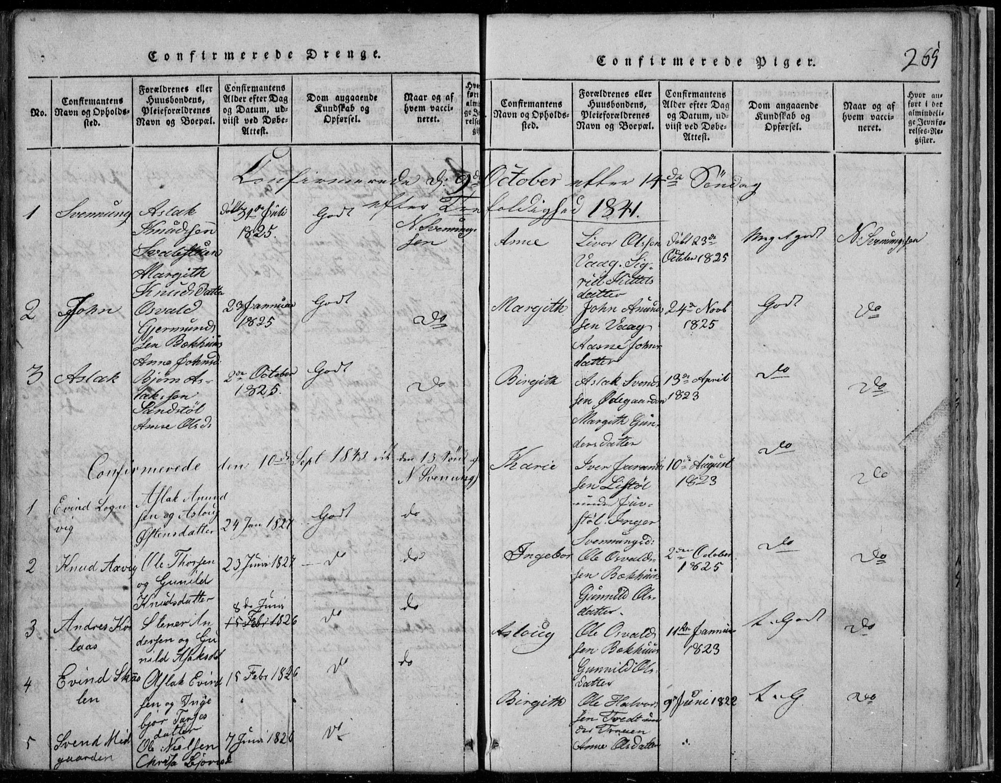 Rauland kirkebøker, AV/SAKO-A-292/F/Fa/L0001: Parish register (official) no. I 1, 1814-1859, p. 265