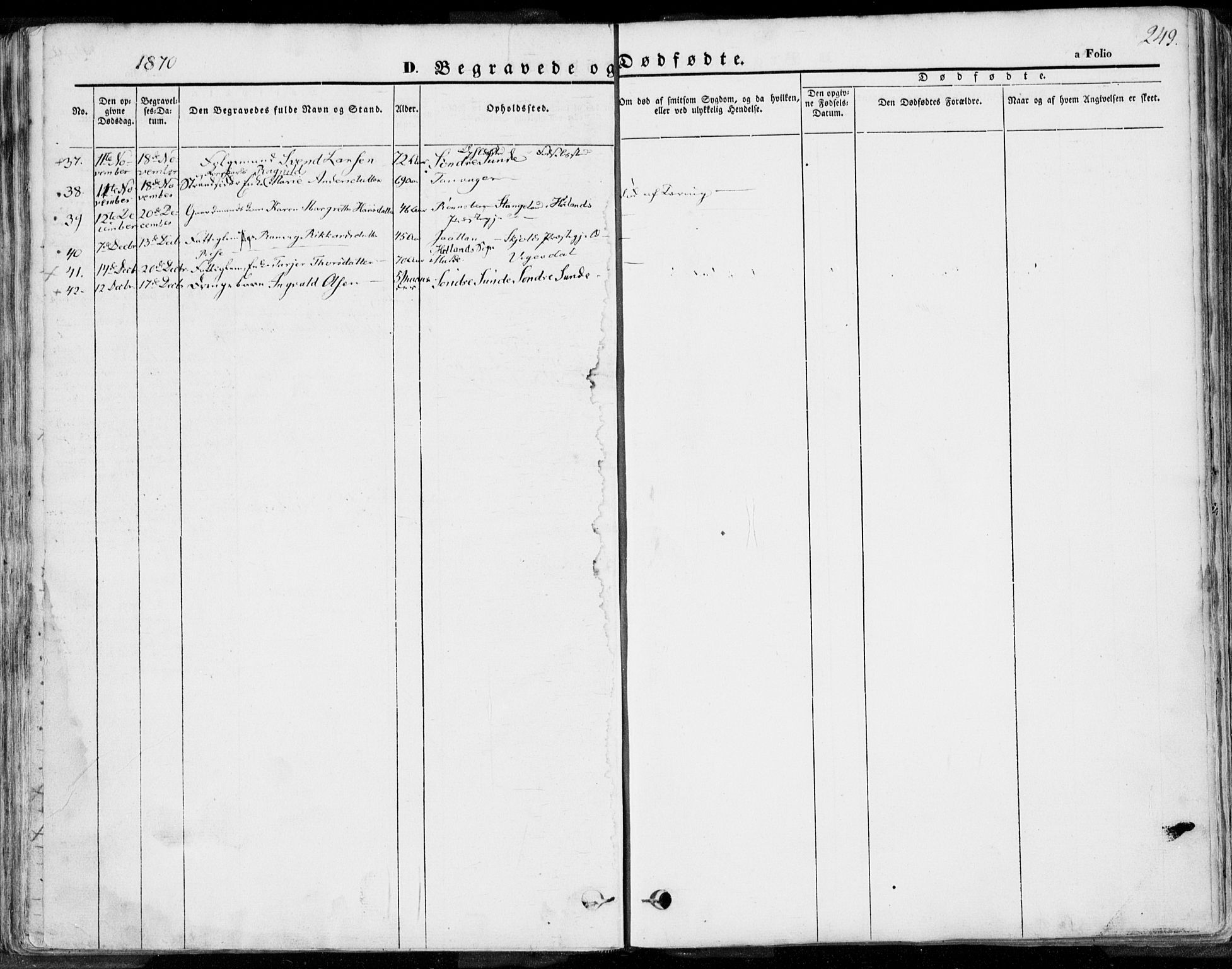 Håland sokneprestkontor, AV/SAST-A-101802/001/30BA/L0008: Parish register (official) no. A 7.2, 1854-1870, p. 249