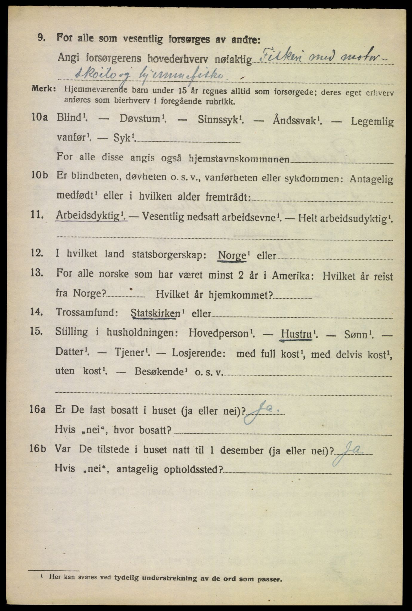 SAK, 1920 census for Randesund, 1920, p. 1097