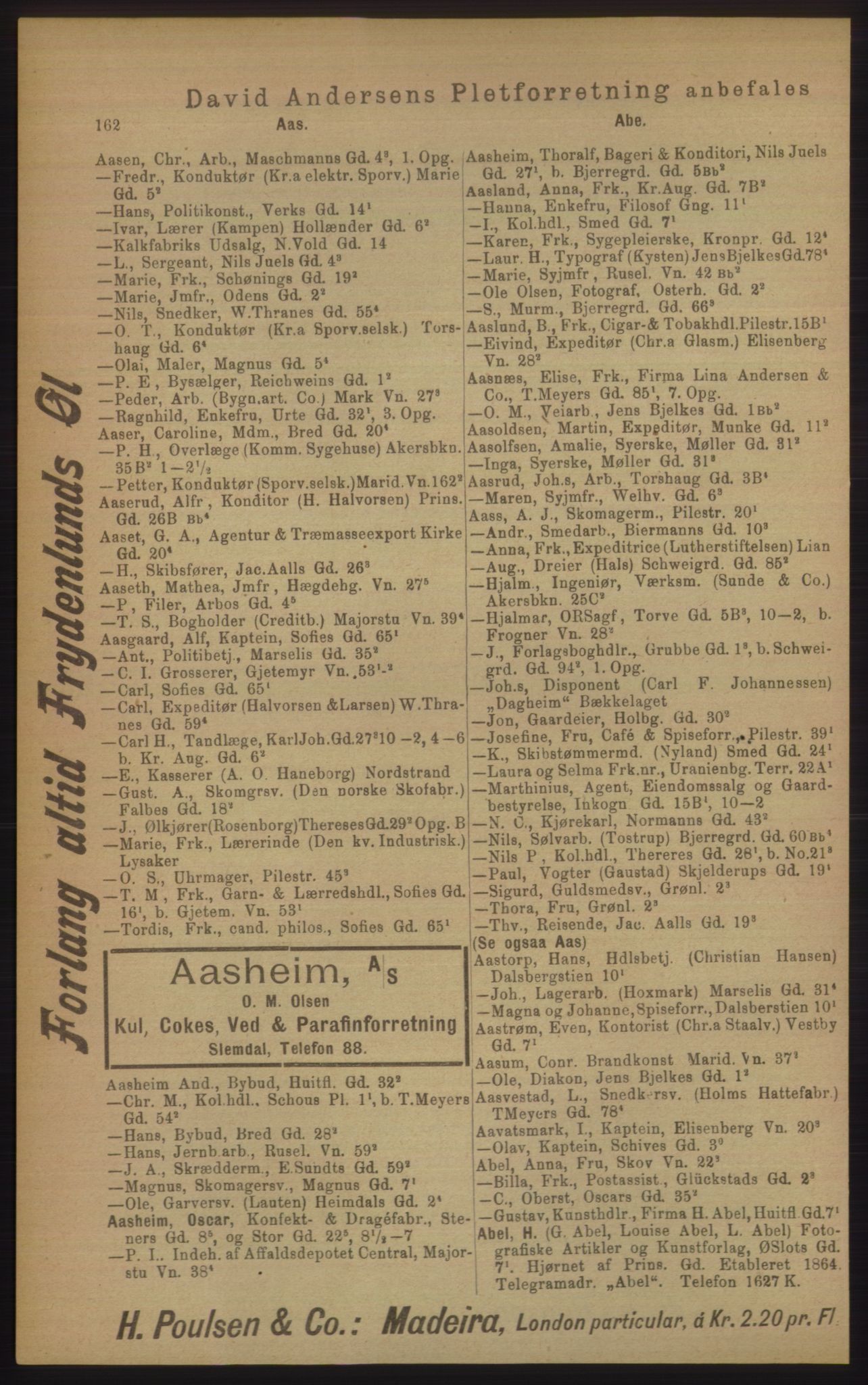 Kristiania/Oslo adressebok, PUBL/-, 1906, p. 162