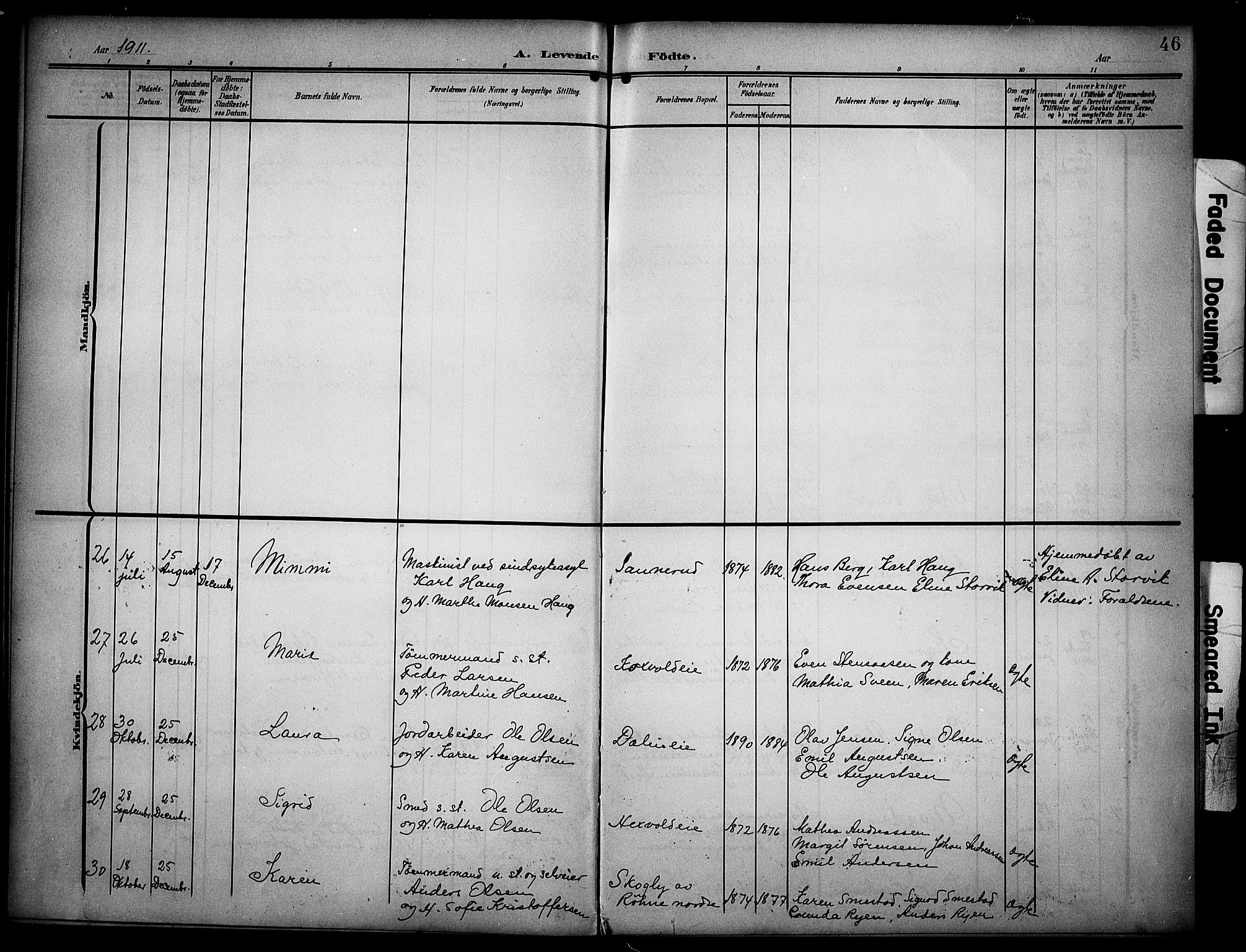 Stange prestekontor, AV/SAH-PREST-002/K/L0022: Parish register (official) no. 22, 1903-1914, p. 46