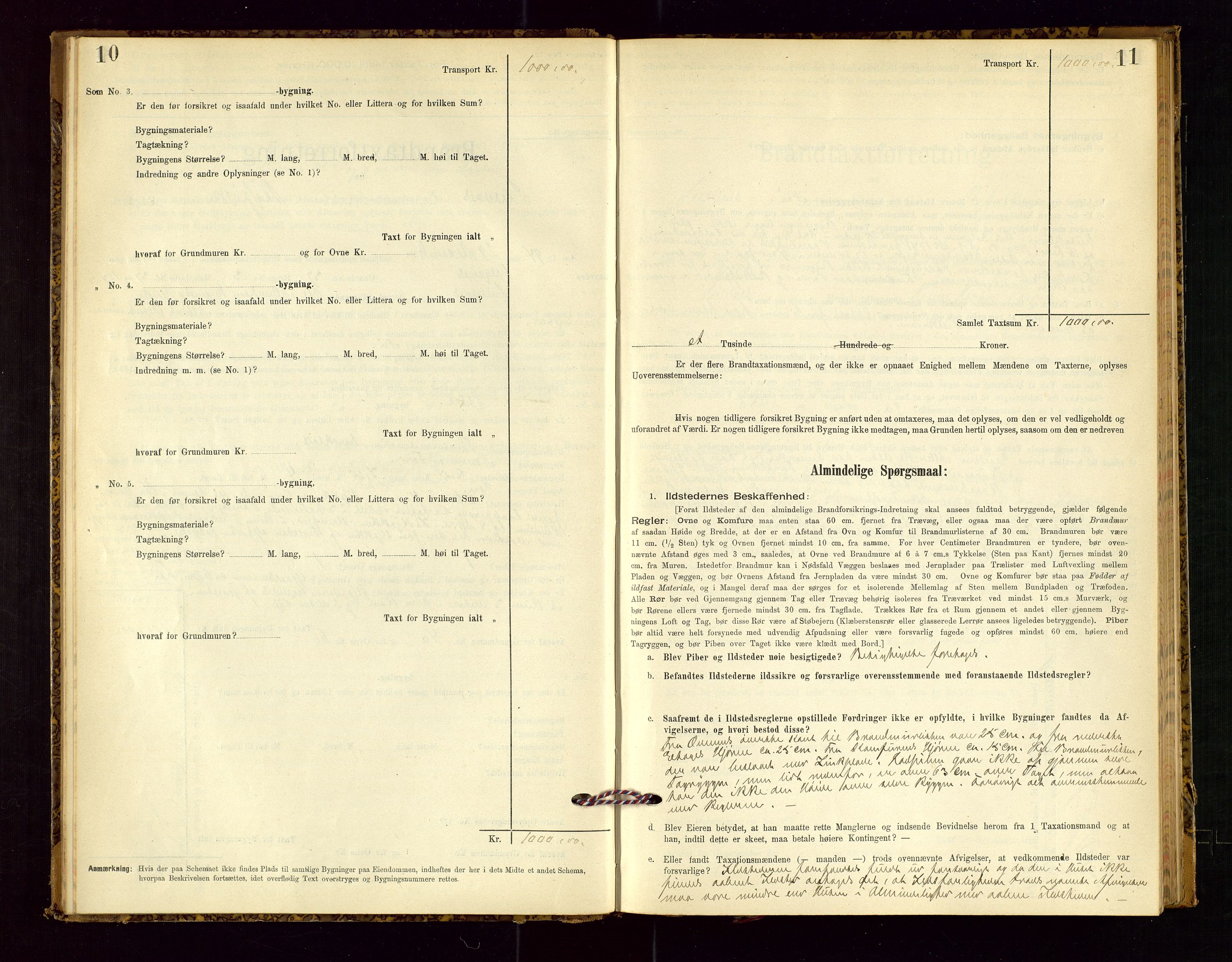 Suldal lensmannskontor, SAST/A-100419/Gob/L0001: "Brandtaxationsprotokol", 1894-1923, p. 10-11