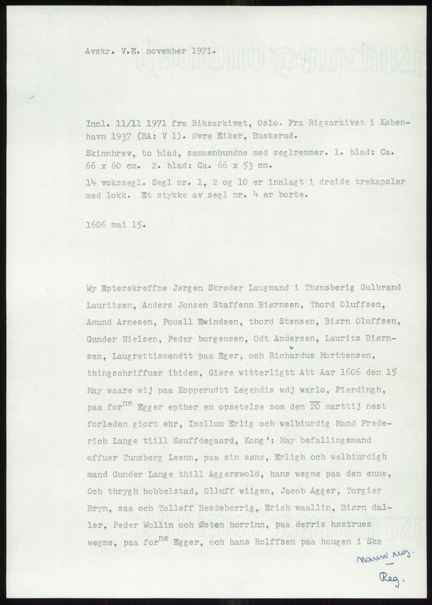 Samlinger til kildeutgivelse, Diplomavskriftsamlingen, AV/RA-EA-4053/H/Ha, p. 854