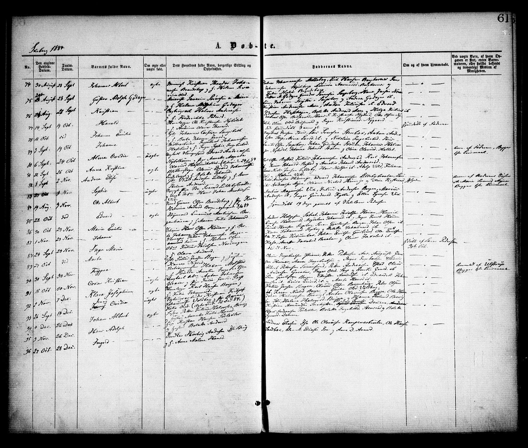 Skjeberg prestekontor Kirkebøker, SAO/A-10923/F/Fa/L0008: Parish register (official) no. I 8, 1869-1885, p. 61