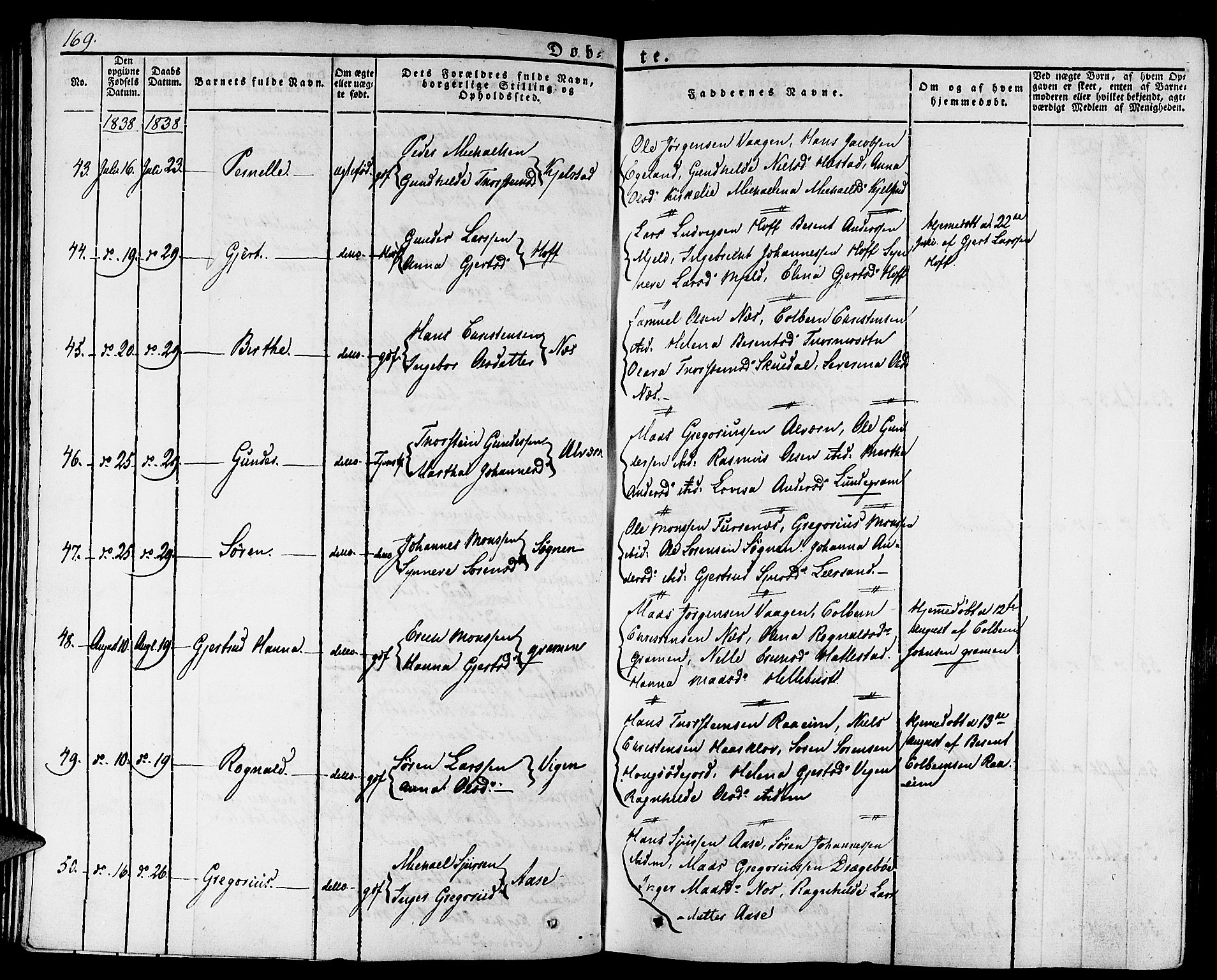 Gaular sokneprestembete, AV/SAB-A-80001/H/Haa: Parish register (official) no. A 3, 1821-1840, p. 169