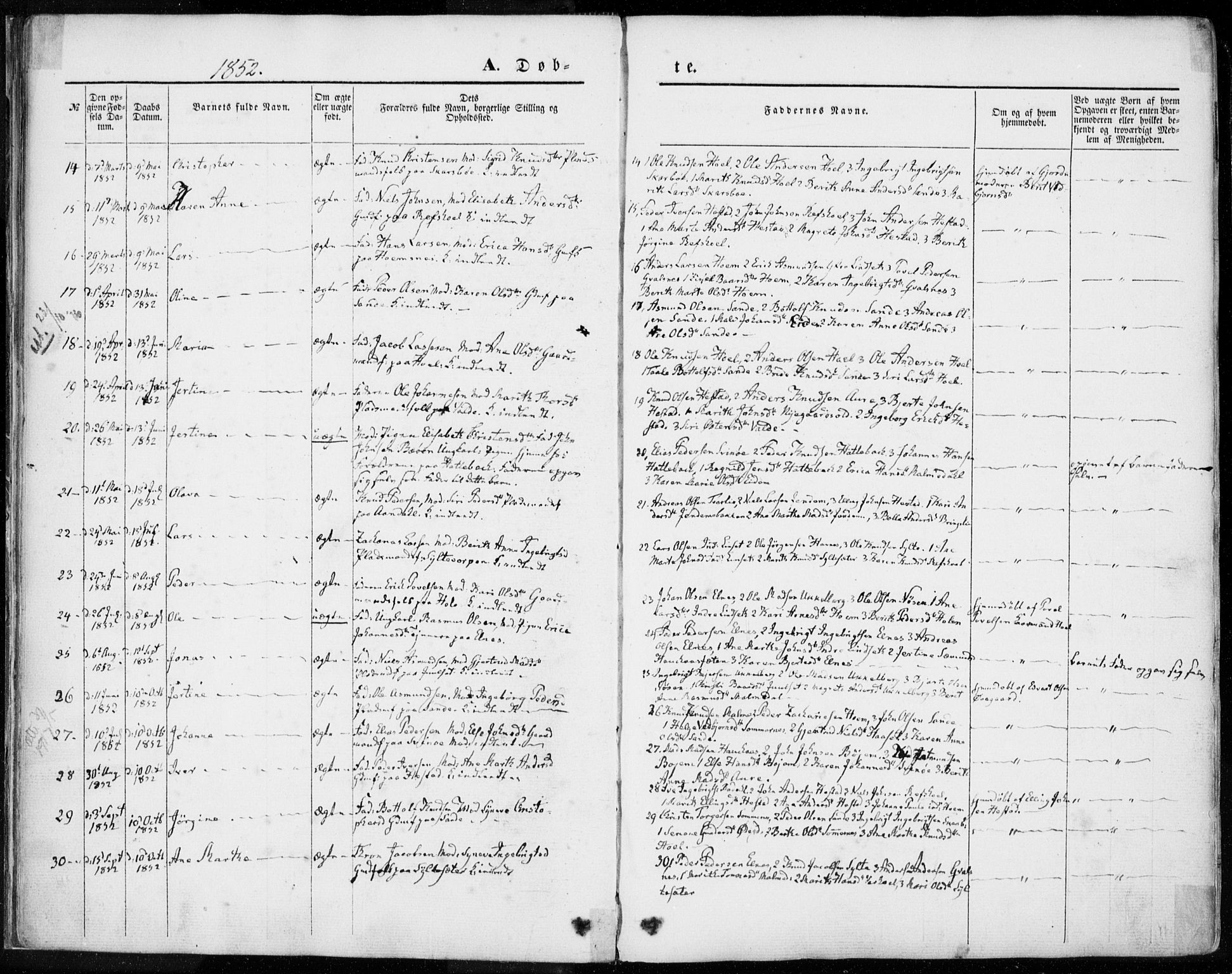 Ministerialprotokoller, klokkerbøker og fødselsregistre - Møre og Romsdal, SAT/A-1454/565/L0748: Parish register (official) no. 565A02, 1845-1872, p. 20