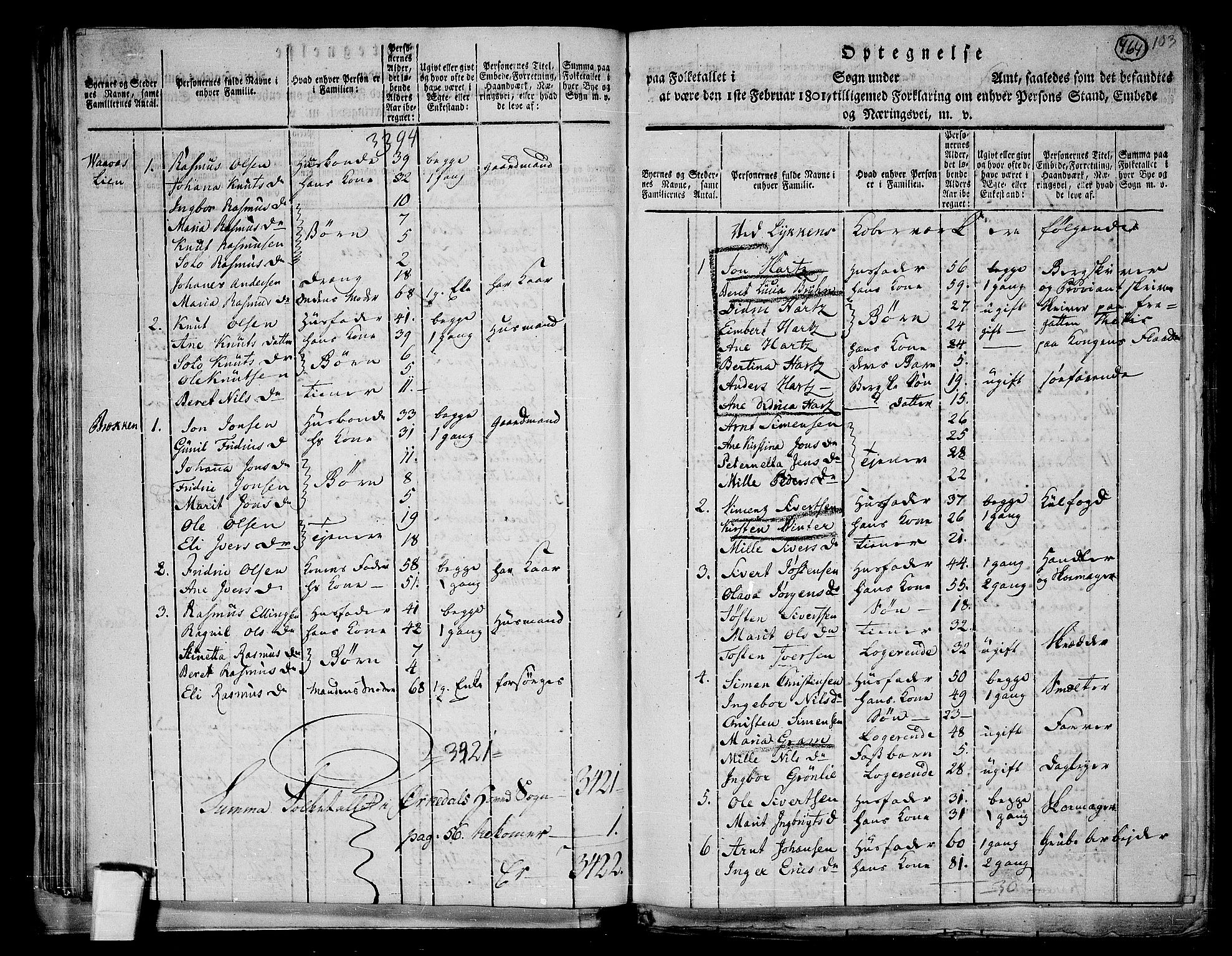 RA, 1801 census for 1638P Orkdal, 1801, p. 463b-464a