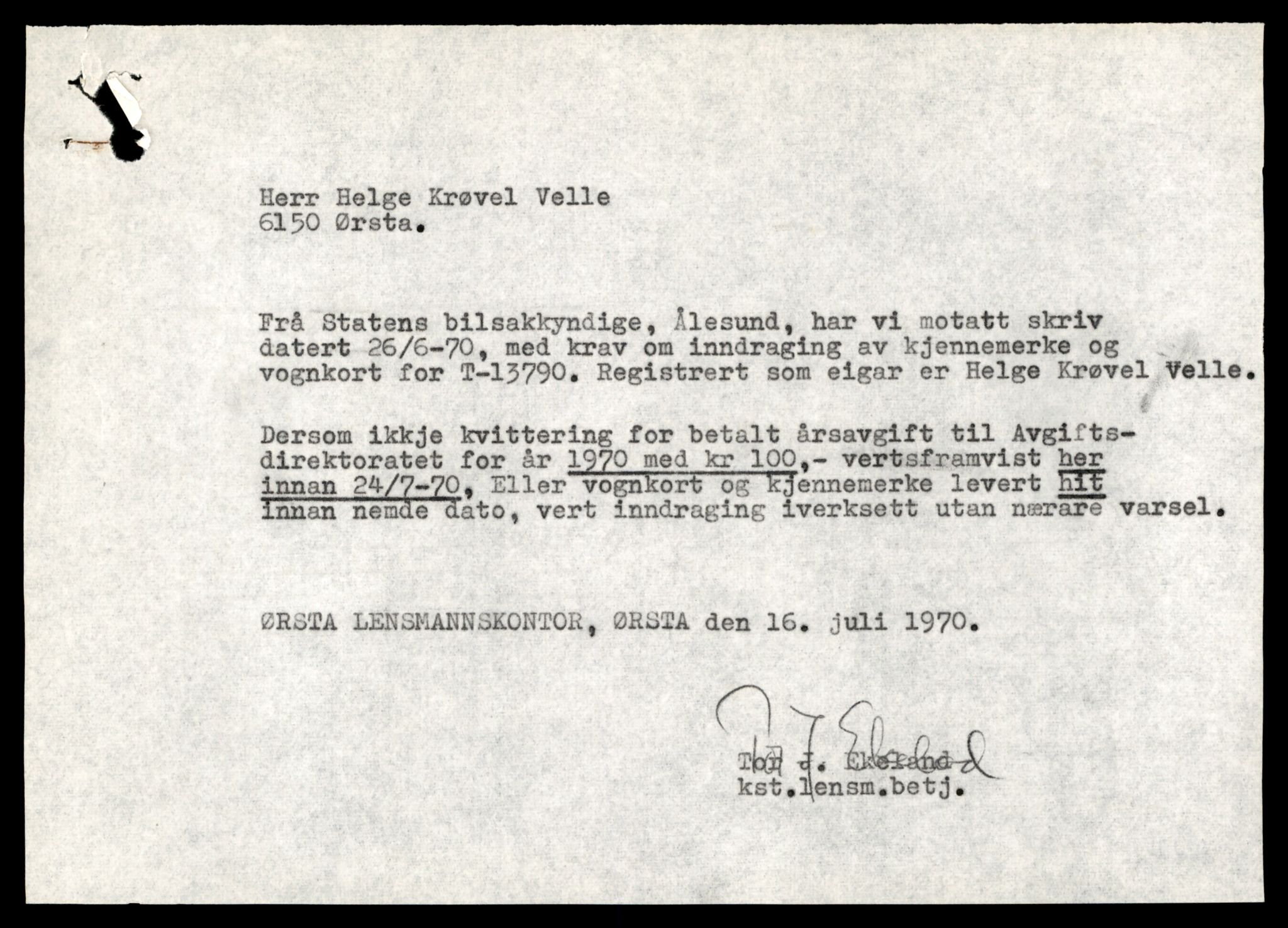 Møre og Romsdal vegkontor - Ålesund trafikkstasjon, AV/SAT-A-4099/F/Fe/L0041: Registreringskort for kjøretøy T 13710 - T 13905, 1927-1998, p. 1407