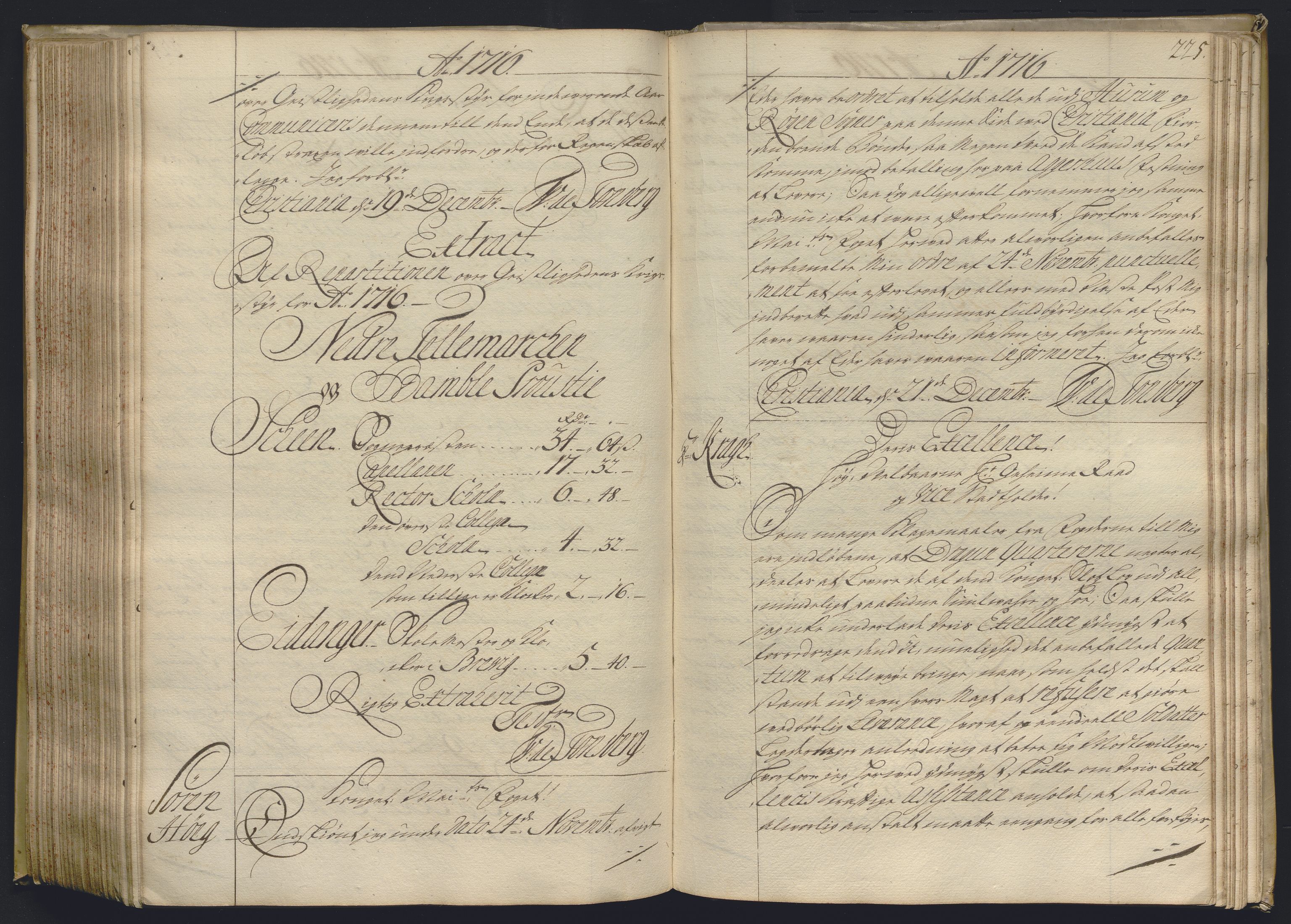 Kristiania stiftamt, AV/SAO-A-10386/B/Ba/L0004: Kopibok, 1715-1717, p. 224b-225a