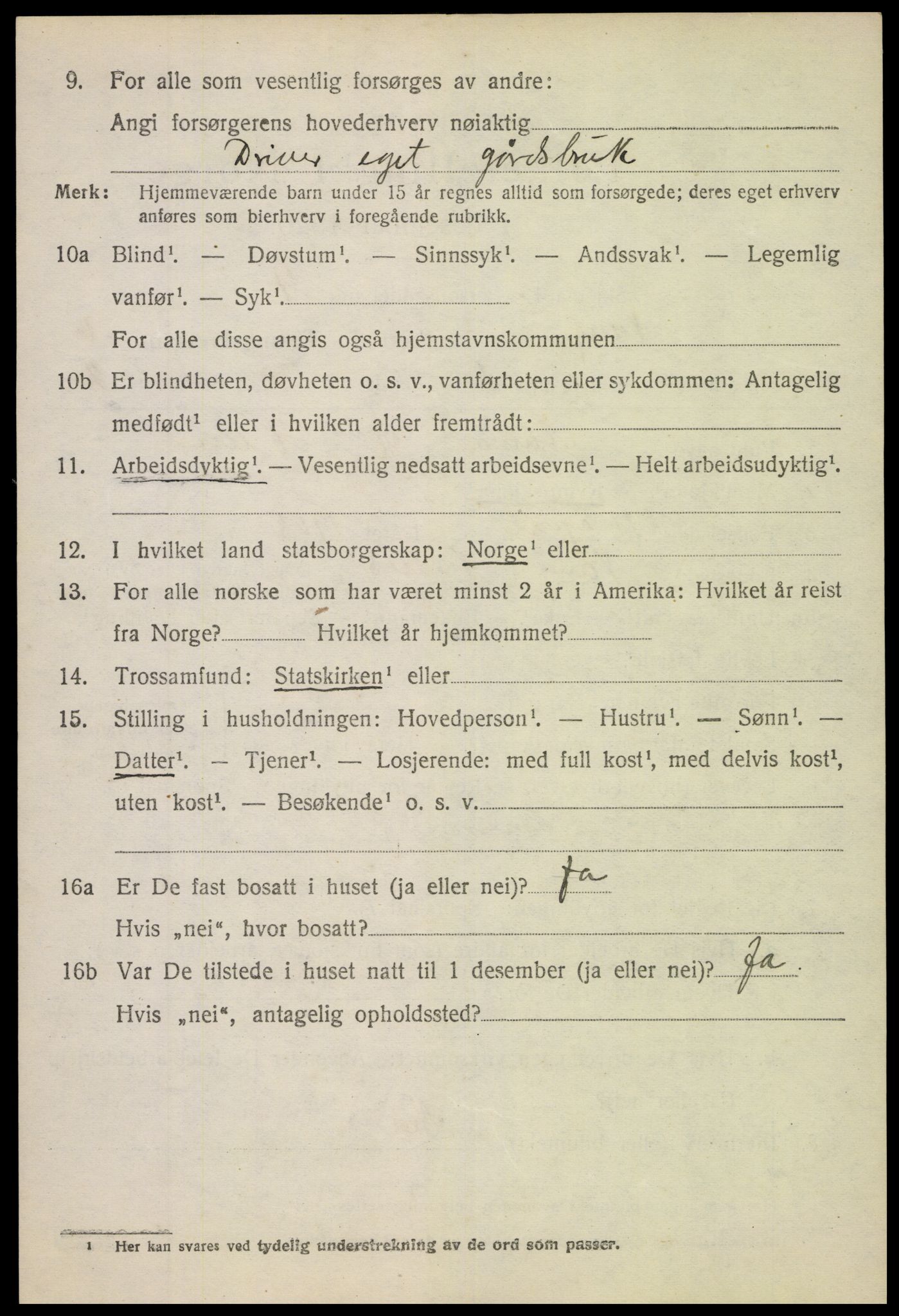 SAH, 1920 census for Vang (Oppland), 1920, p. 2642