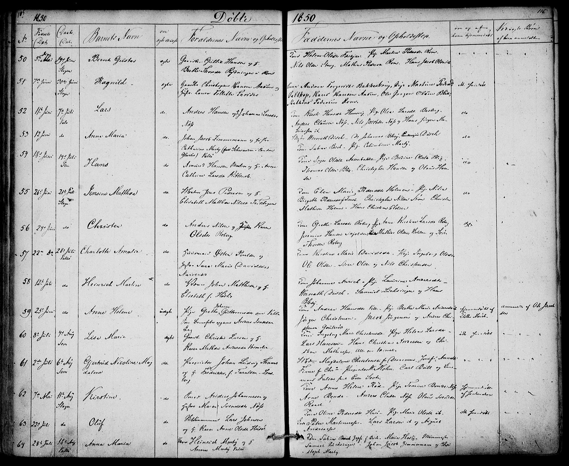 Sem kirkebøker, AV/SAKO-A-5/F/Fa/L0006: Parish register (official) no. I 6, 1843-1855, p. 115-116