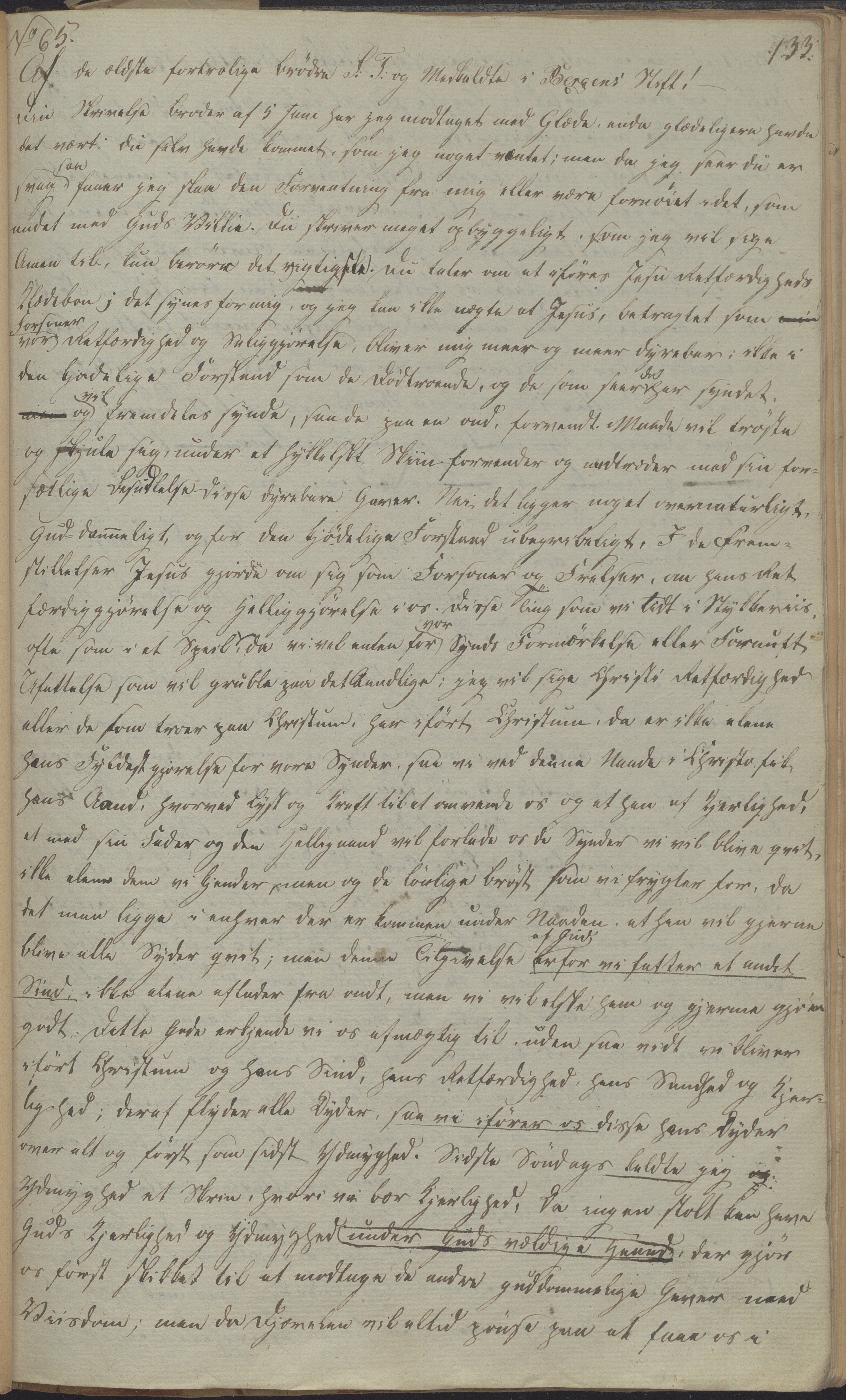 Heggtveitsamlingen, TMF/A-1007/H/L0052/0001: Innbundne brev Ms. S, med innlagt registratur / Innbundne brev Ms S. , 1801-1823, p. 133
