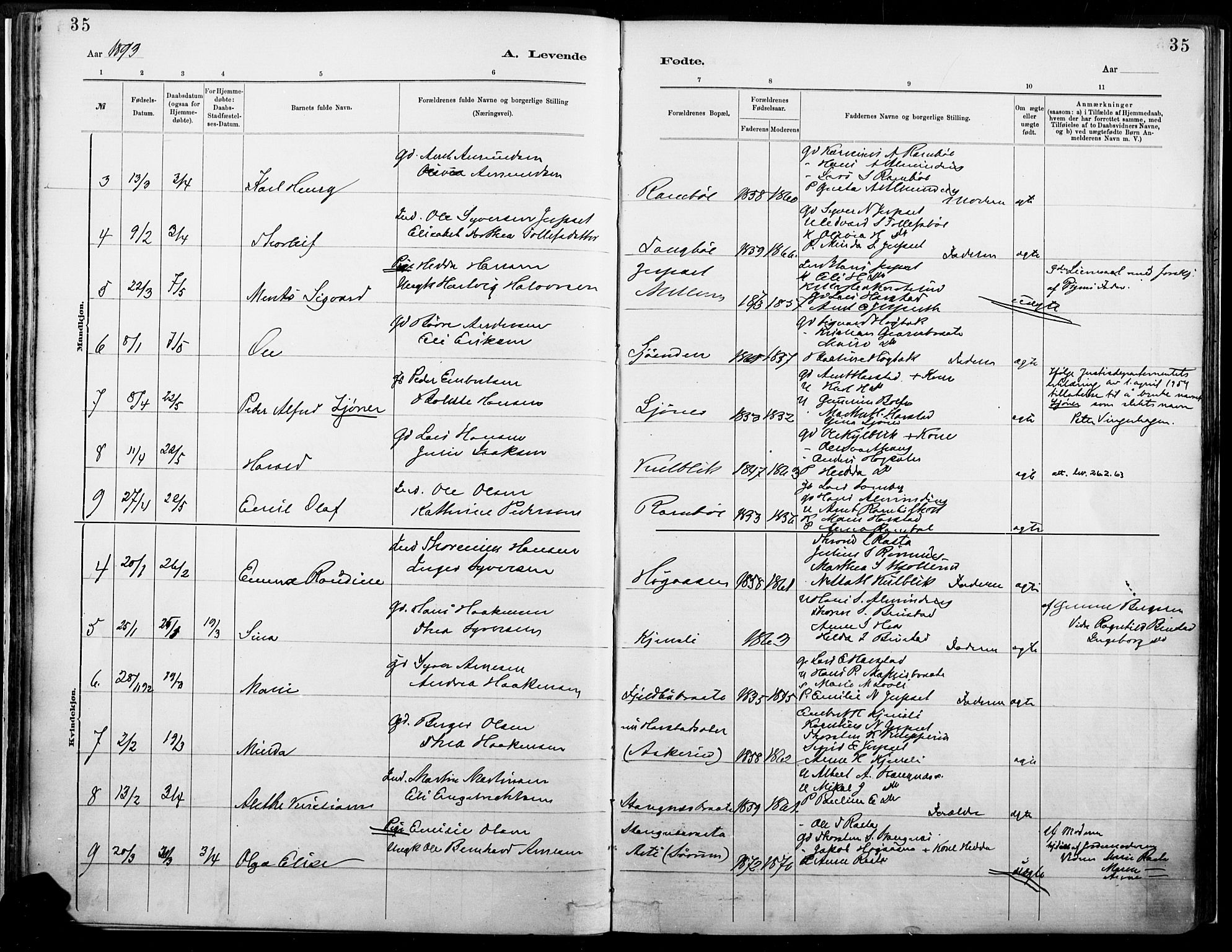 Eidskog prestekontor, AV/SAH-PREST-026/H/Ha/Haa/L0004: Parish register (official) no. 4, 1884-1897, p. 35