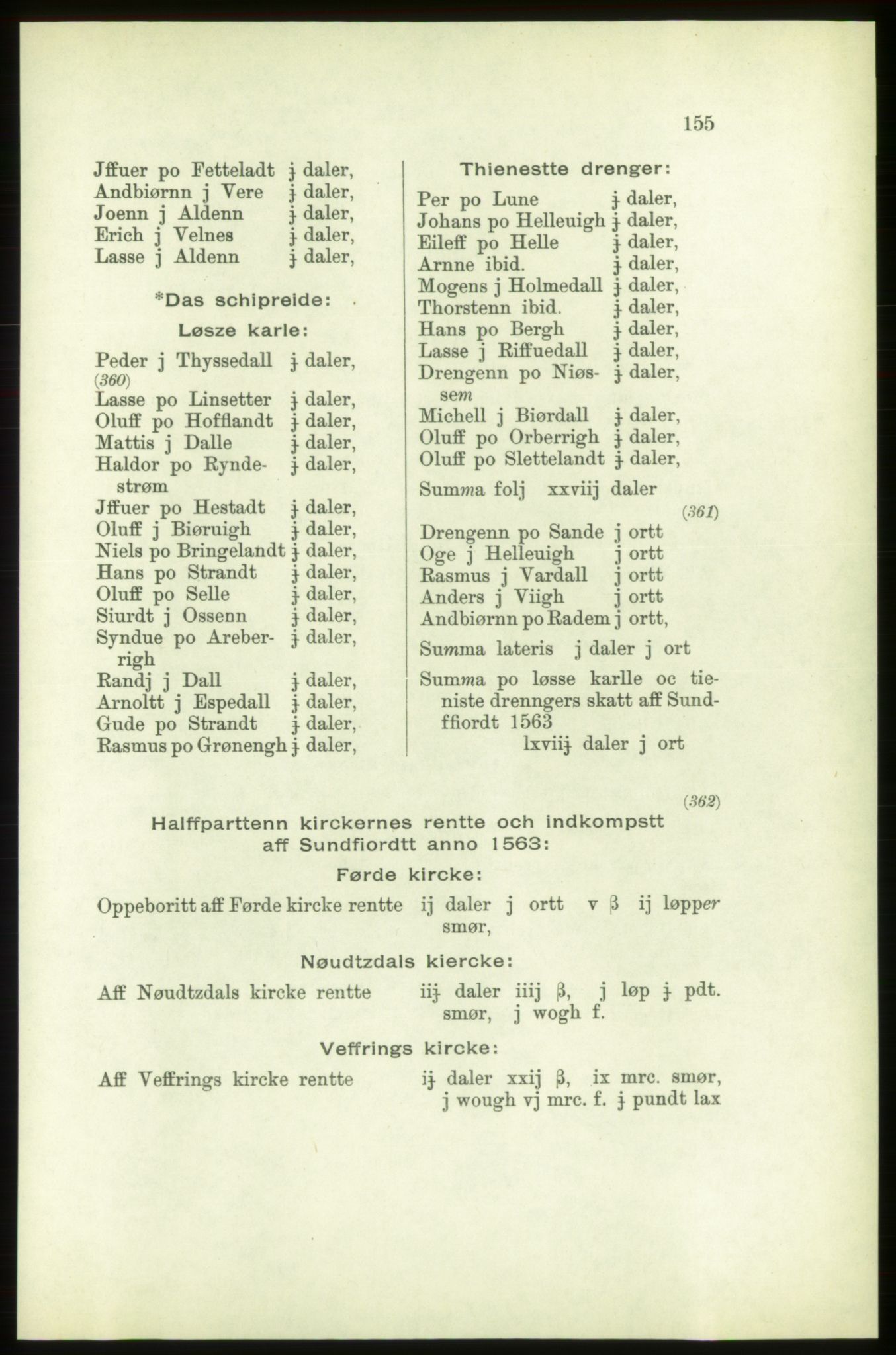 Publikasjoner utgitt av Arkivverket, PUBL/PUBL-001/C/0003: Bind 3: Skatten av Bergenhus len 1563, 1563, p. 155