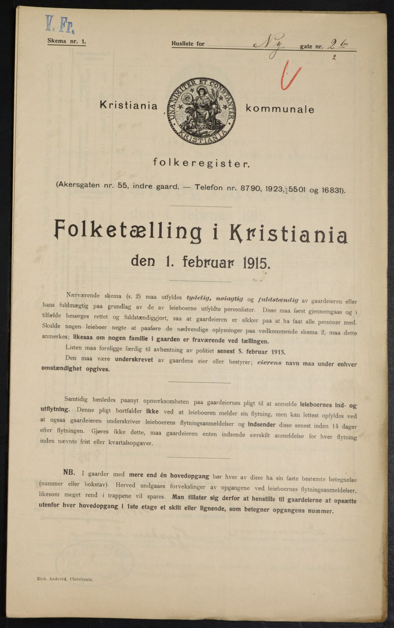 OBA, Municipal Census 1915 for Kristiania, 1915, p. 73312