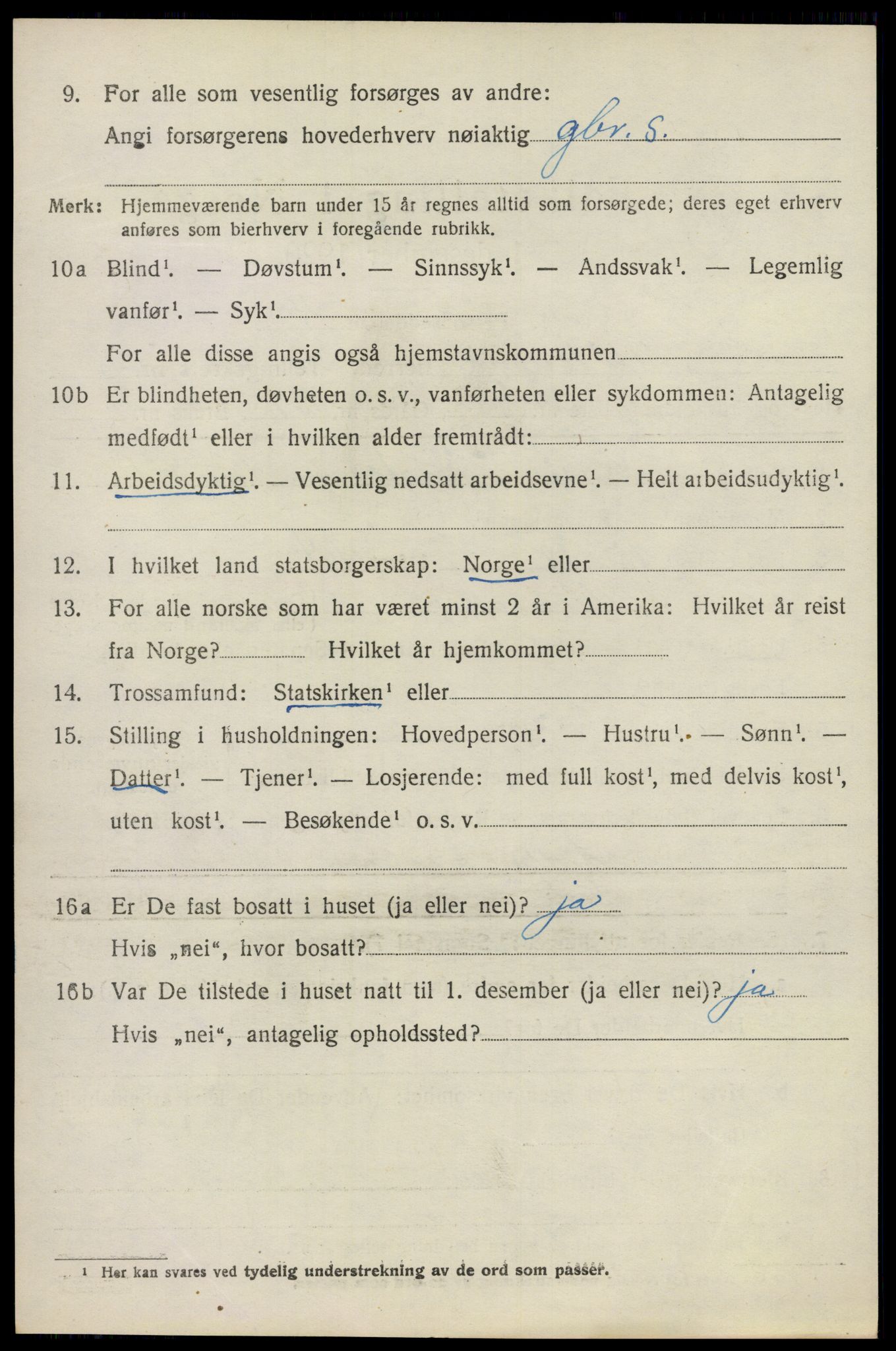 SAO, 1920 census for Ullensaker, 1920, p. 14632