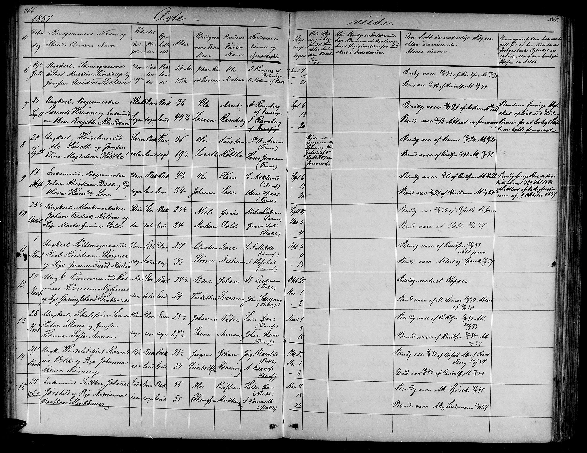 Ministerialprotokoller, klokkerbøker og fødselsregistre - Sør-Trøndelag, SAT/A-1456/604/L0219: Parish register (copy) no. 604C02, 1851-1869, p. 266-267