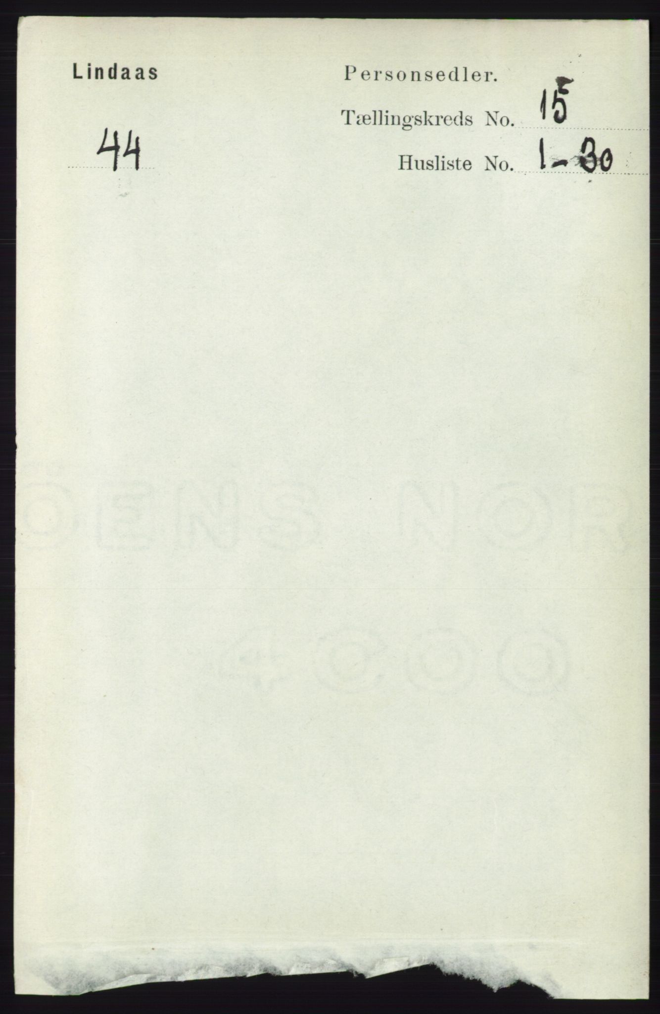 RA, 1891 census for 1263 Lindås, 1891, p. 5274