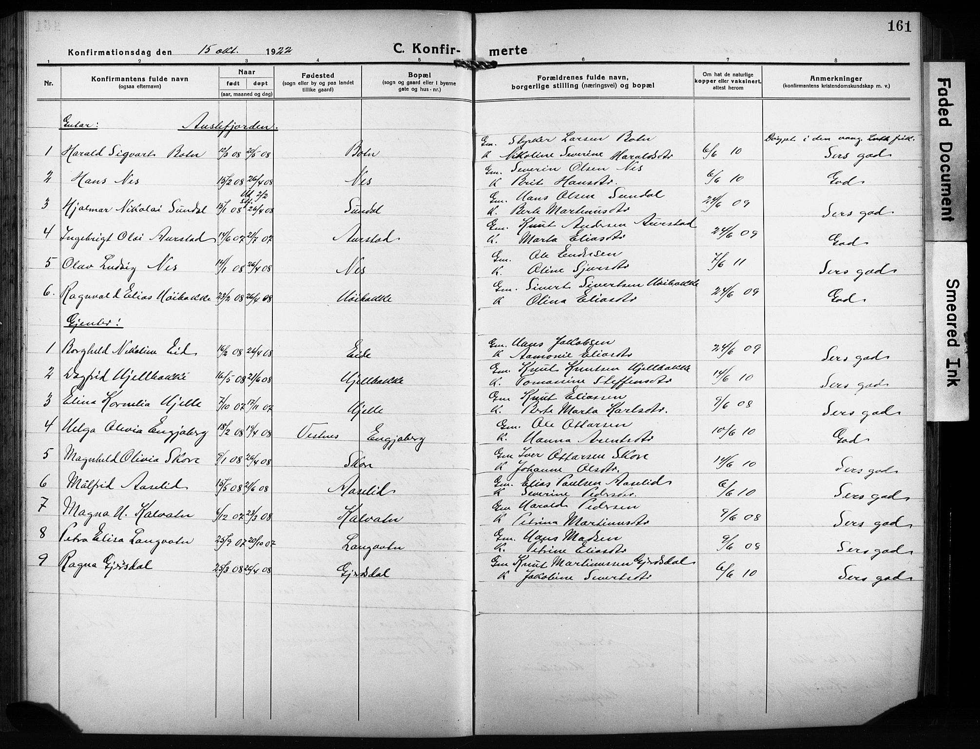 Ministerialprotokoller, klokkerbøker og fødselsregistre - Møre og Romsdal, AV/SAT-A-1454/511/L0160: Parish register (copy) no. 511C06, 1920-1932, p. 161