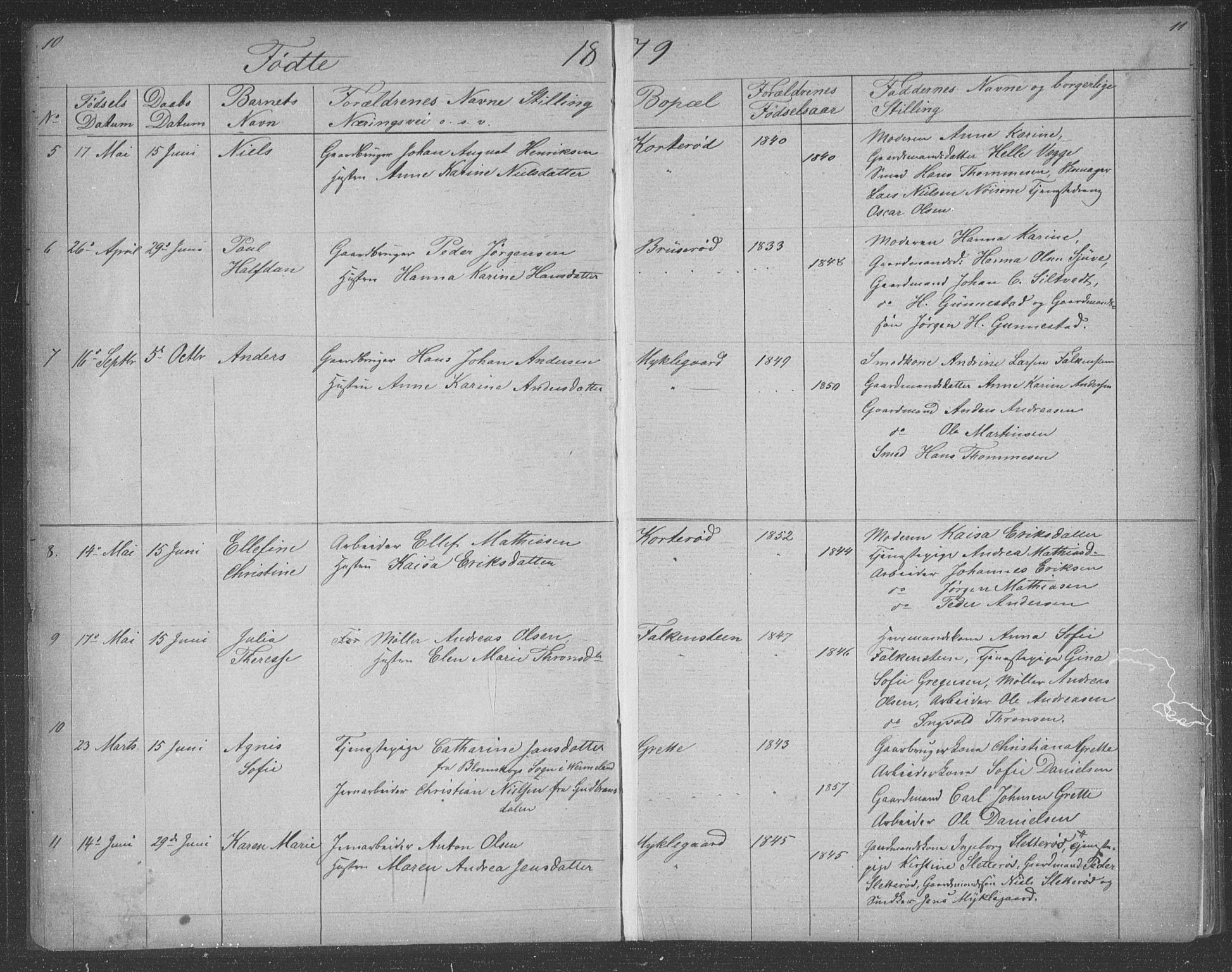 Borre kirkebøker, AV/SAKO-A-338/G/Gb/L0002: Parish register (copy) no. II 2, 1878-1892, p. 10-11