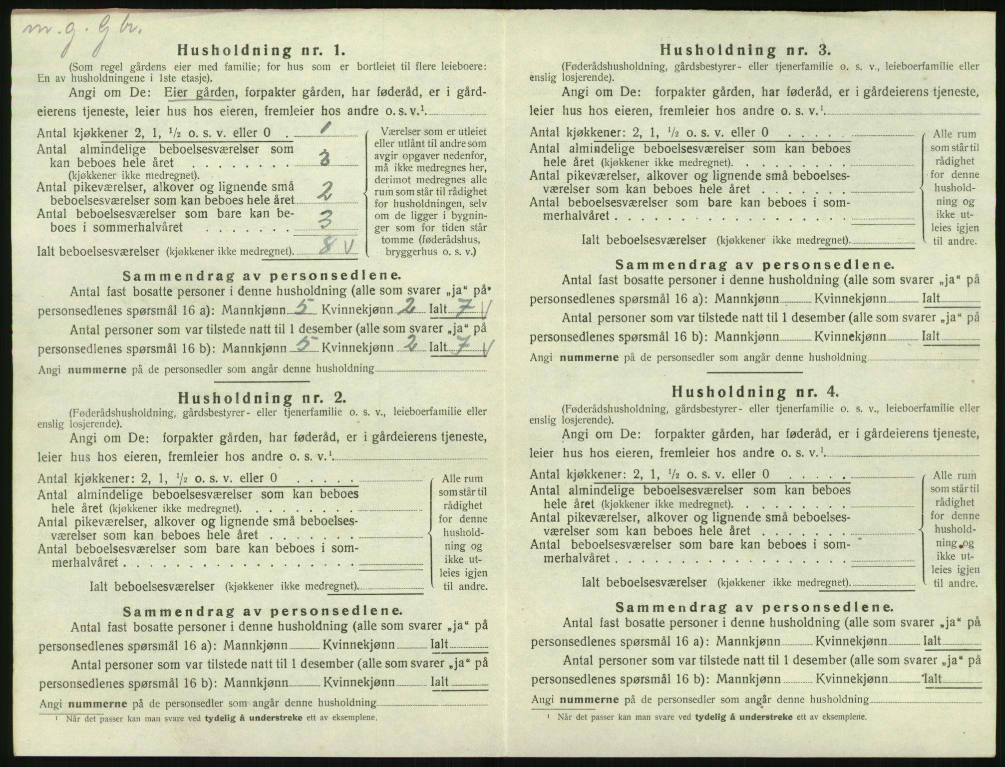 SAK, 1920 census for Bakke, 1920, p. 587