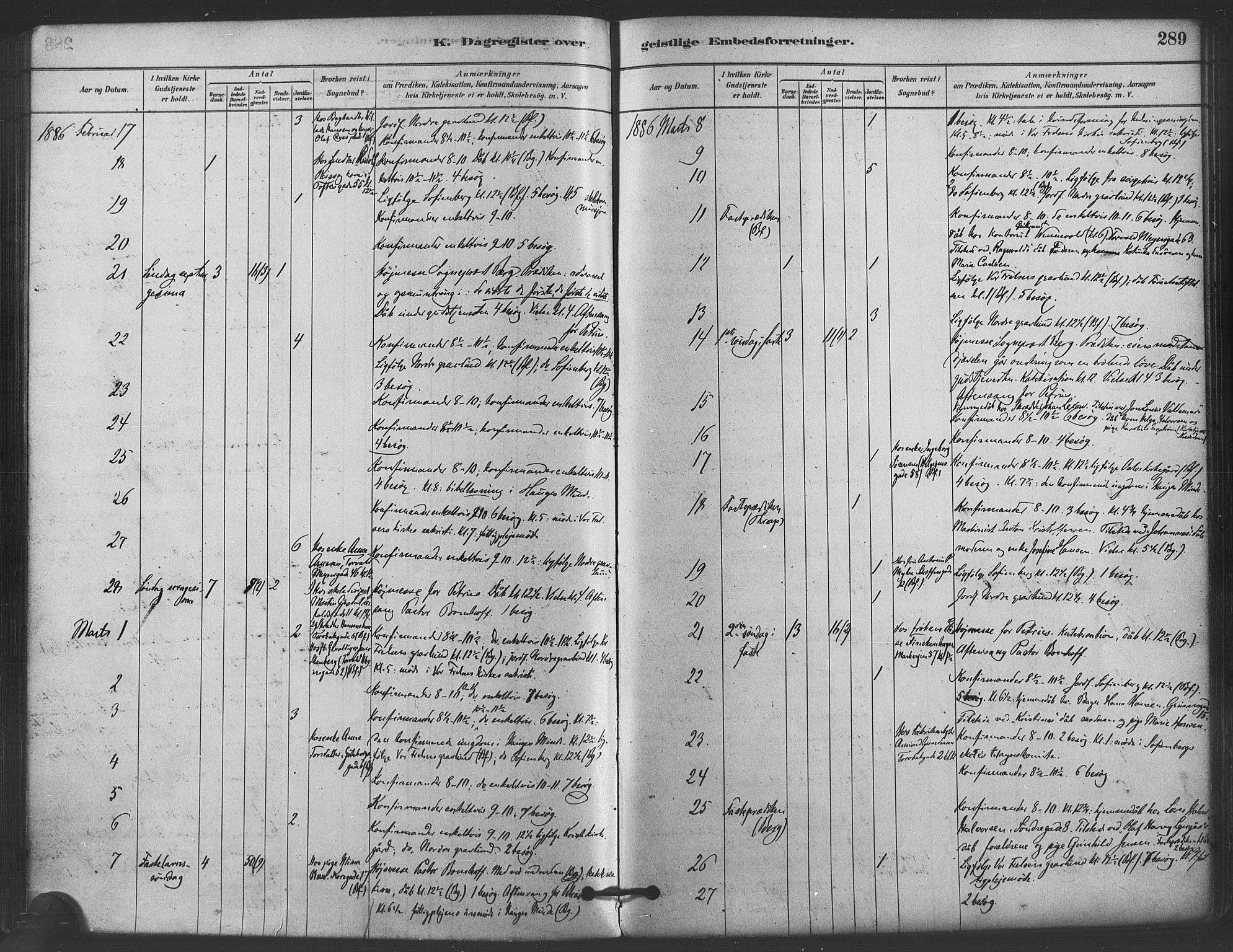 Paulus prestekontor Kirkebøker, AV/SAO-A-10871/F/Fa/L0005: Parish register (official) no. 5, 1879-1889, p. 289