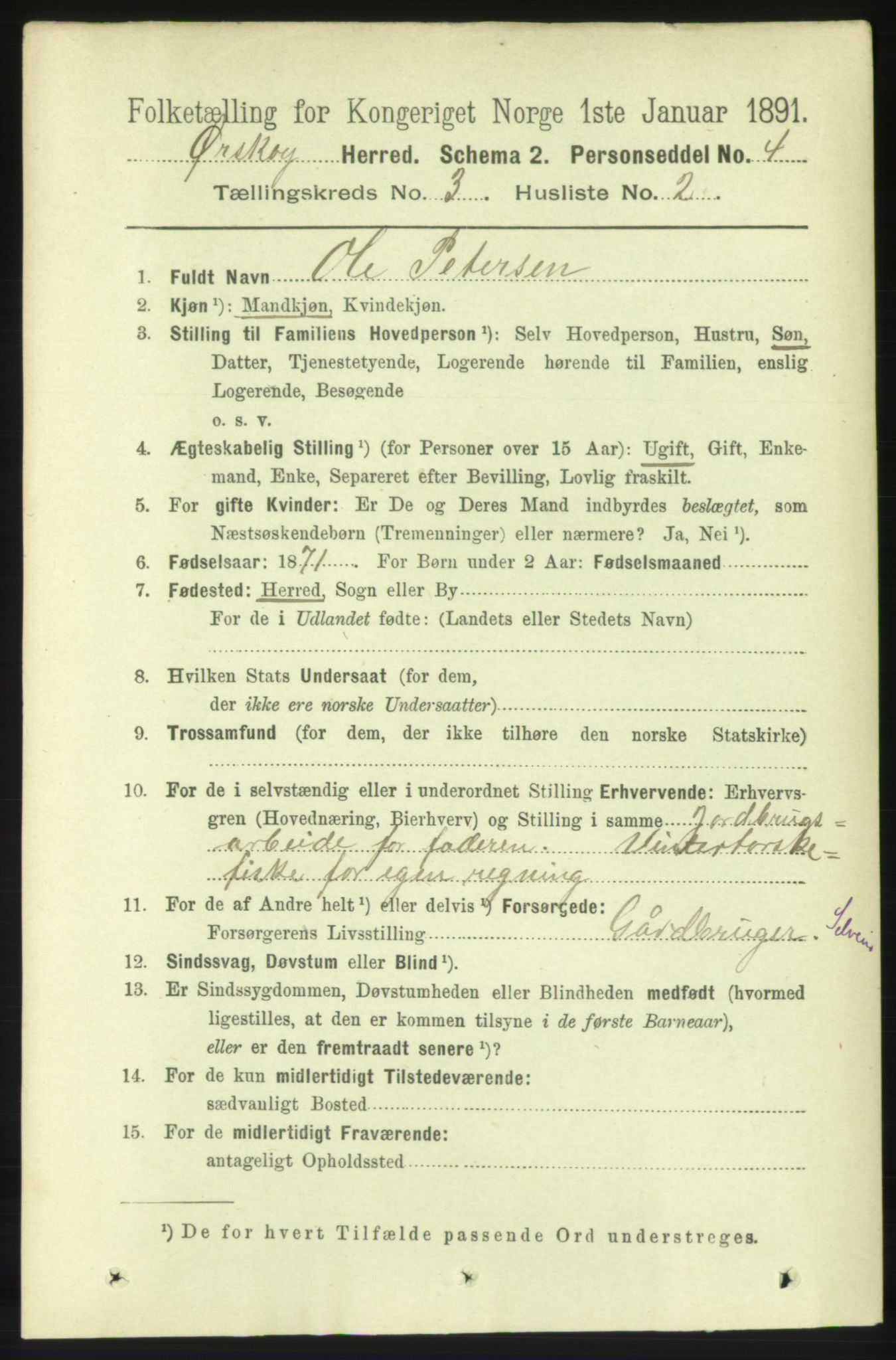 RA, 1891 census for 1527 Ørskog, 1891, p. 1313