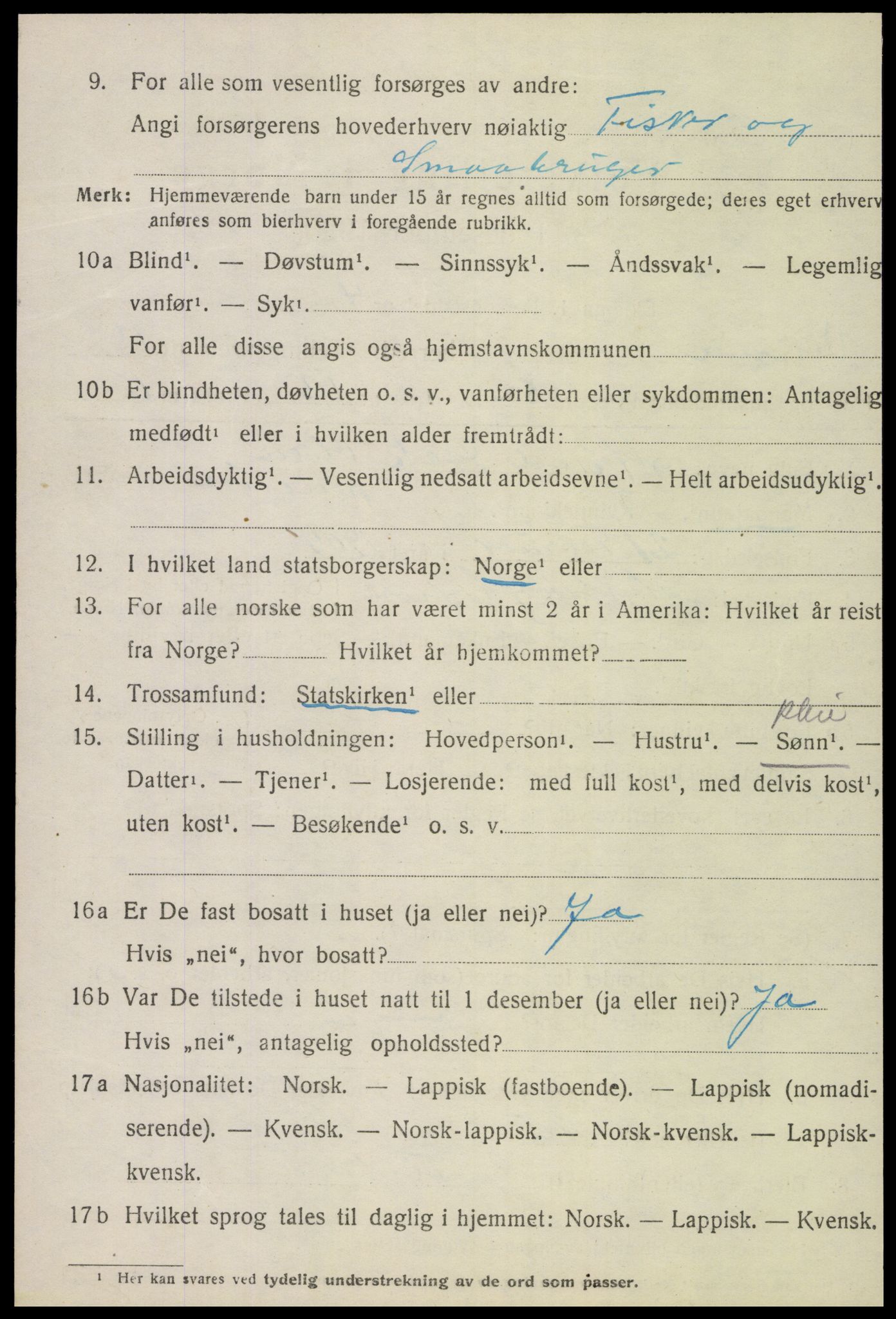 SAT, 1920 census for Vikna, 1920, p. 8220