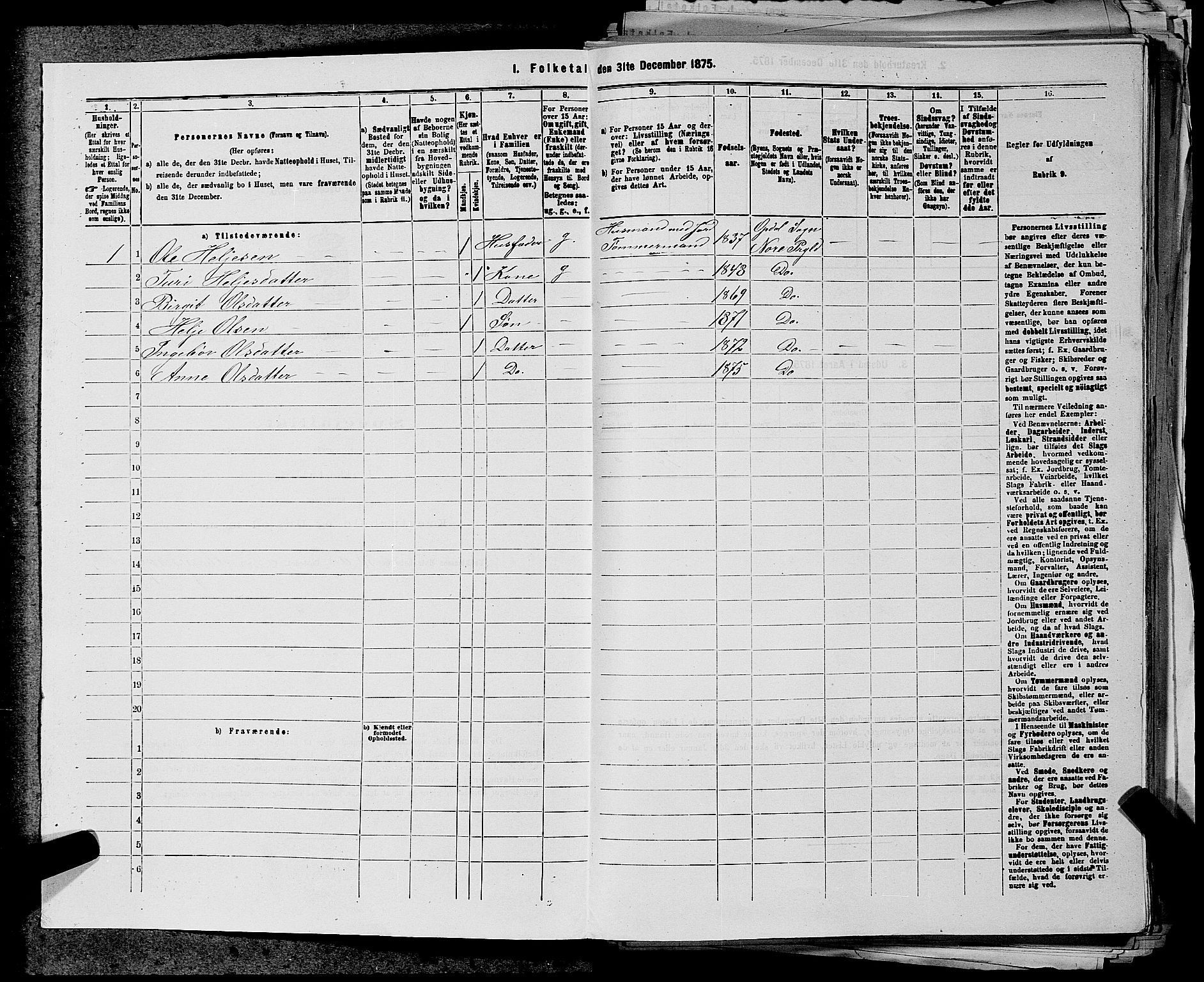 SAKO, 1875 census for 0633P Nore, 1875, p. 168