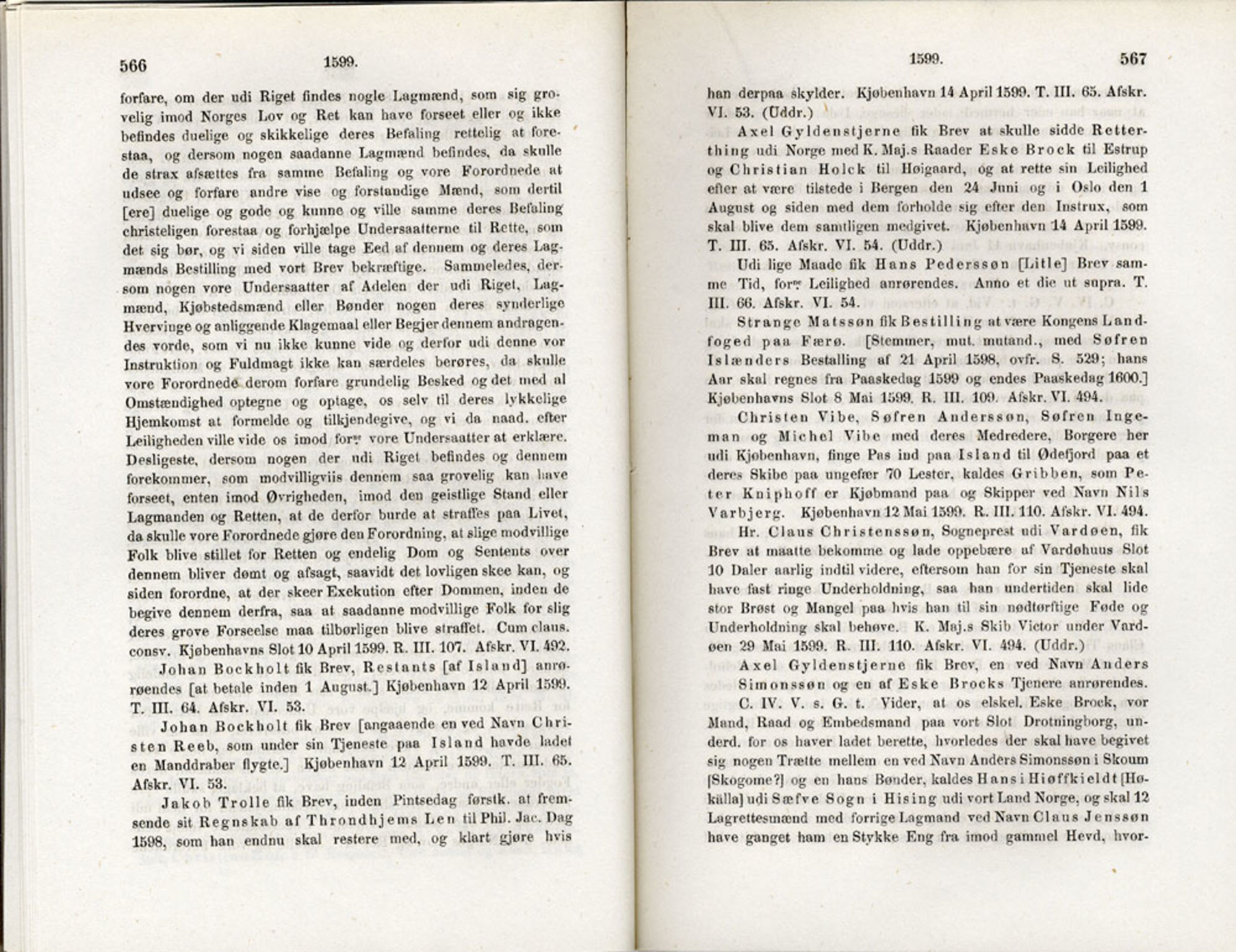 Publikasjoner utgitt av Det Norske Historiske Kildeskriftfond, PUBL/-/-/-: Norske Rigs-Registranter, bind 3, 1588-1602, p. 566-567