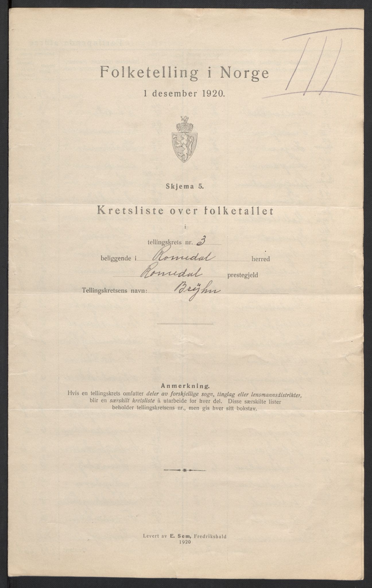 SAH, 1920 census for Romedal, 1920, p. 19