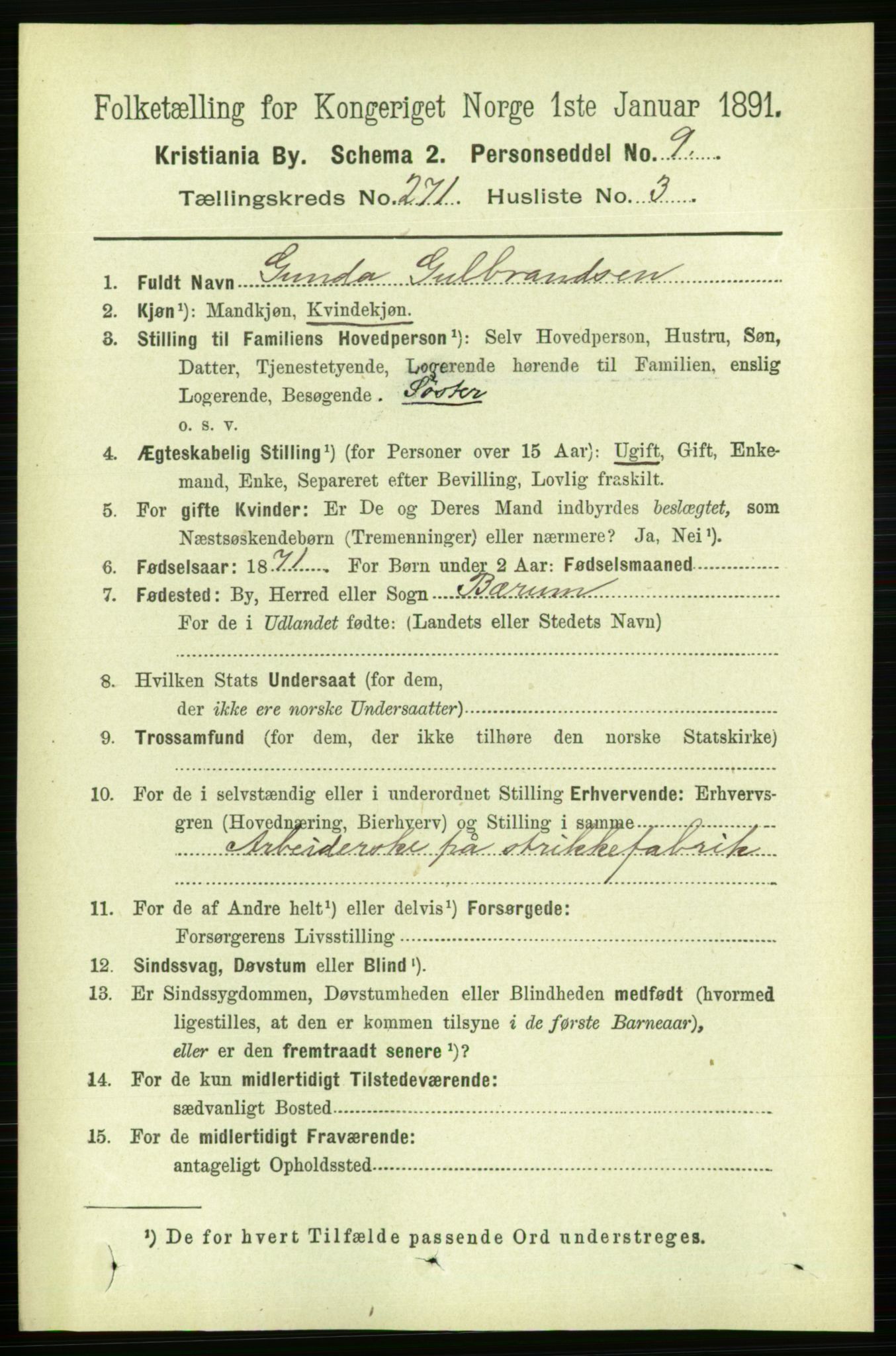 RA, 1891 census for 0301 Kristiania, 1891, p. 164673