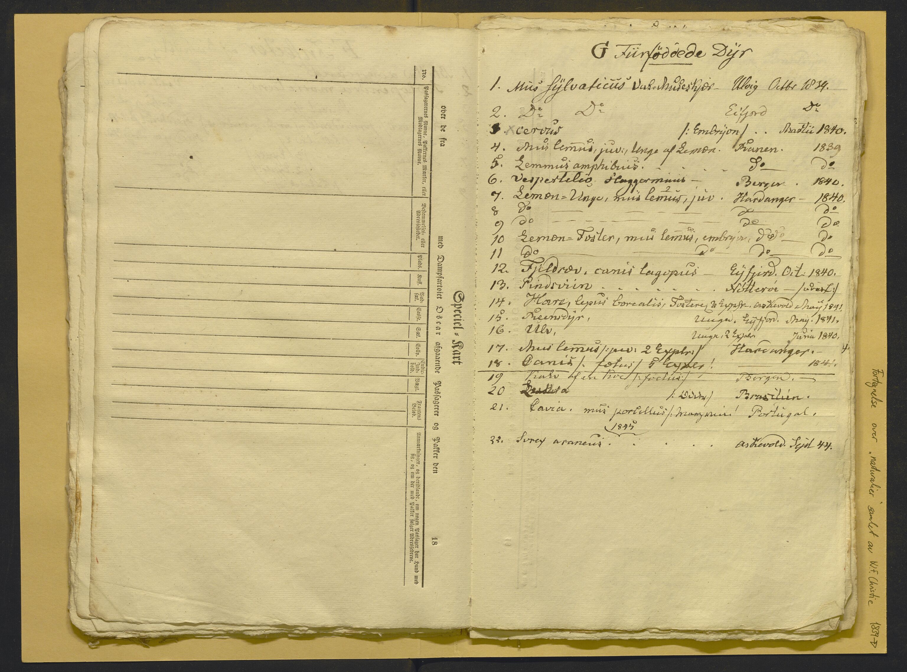 Bergens Museum, AV/SAB-A-17301/02/F/L0001: Kataloger over gjenstander og pergamentbrev , 1825-1880, p. 542