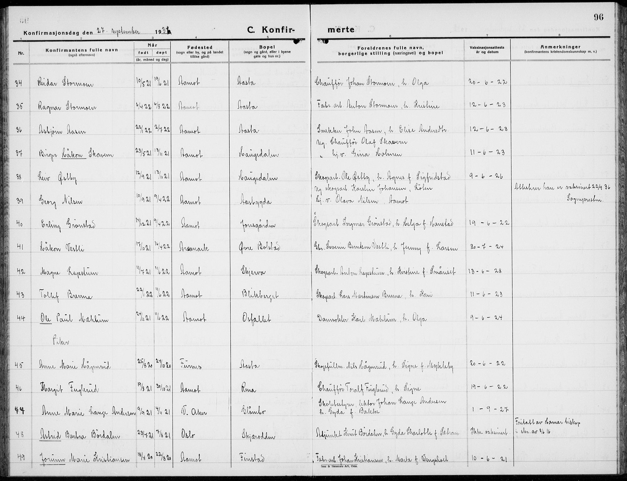 Åmot prestekontor, Hedmark, AV/SAH-PREST-056/H/Ha/Hab/L0006: Parish register (copy) no. 6, 1930-1937, p. 96