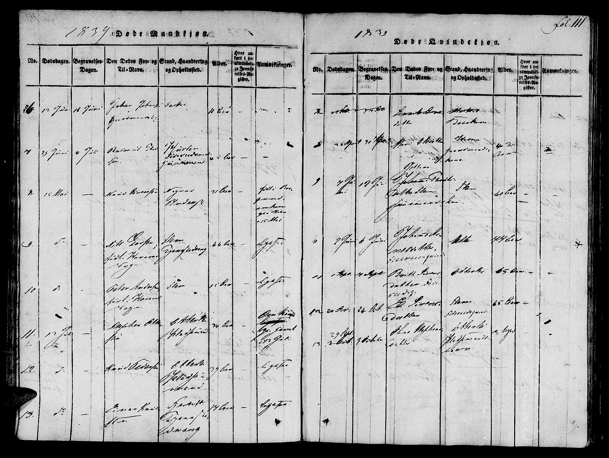 Ministerialprotokoller, klokkerbøker og fødselsregistre - Møre og Romsdal, SAT/A-1454/536/L0495: Parish register (official) no. 536A04, 1818-1847, p. 111