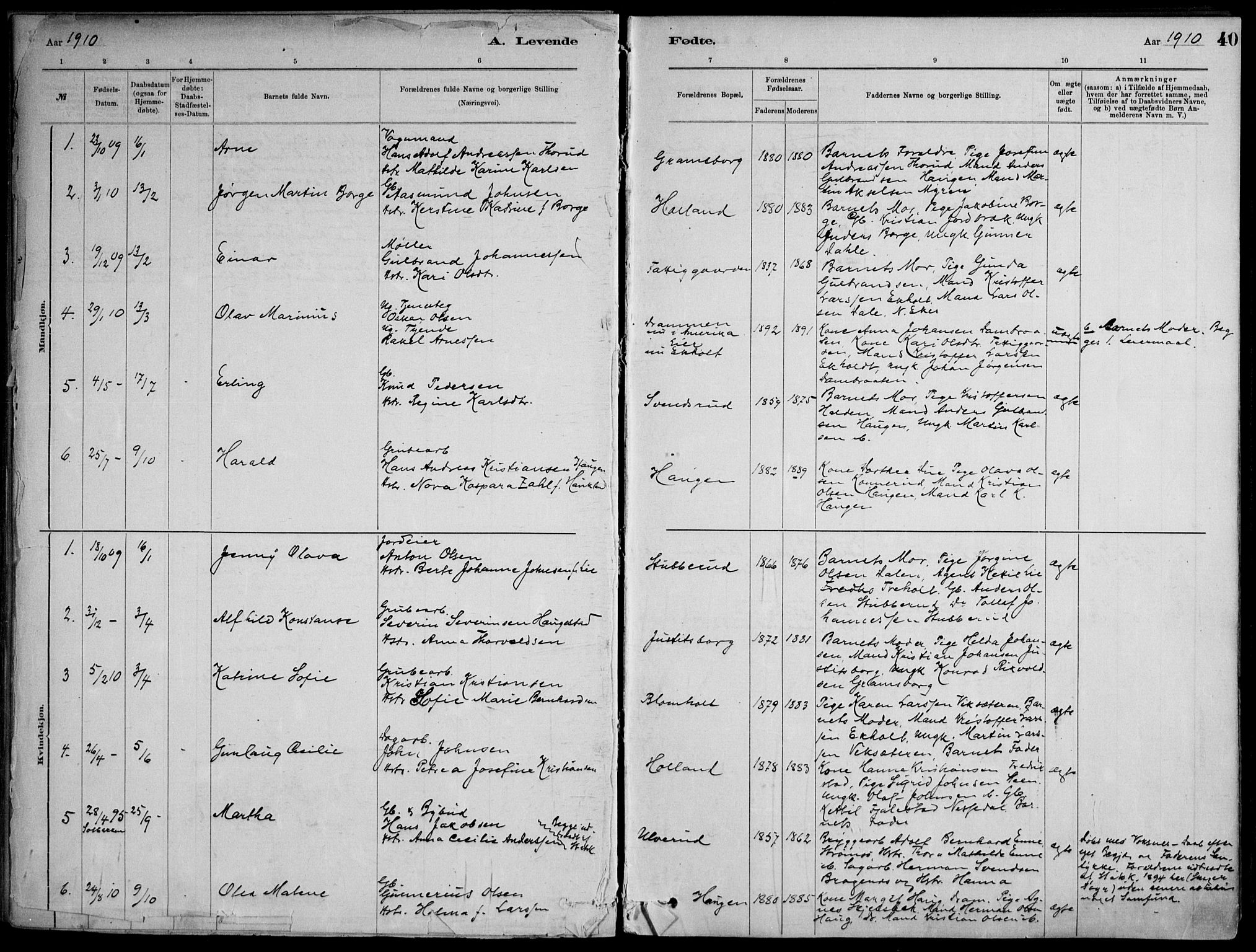 Skoger kirkebøker, SAKO/A-59/F/Fb/L0001: Parish register (official) no. II 1, 1885-1913, p. 40