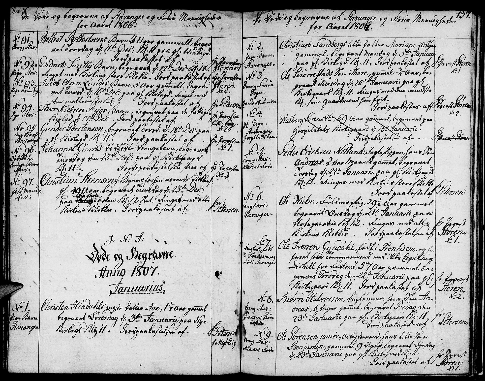 Domkirken sokneprestkontor, SAST/A-101812/001/30/30BA/L0007: Parish register (official) no. A 7, 1789-1815, p. 137