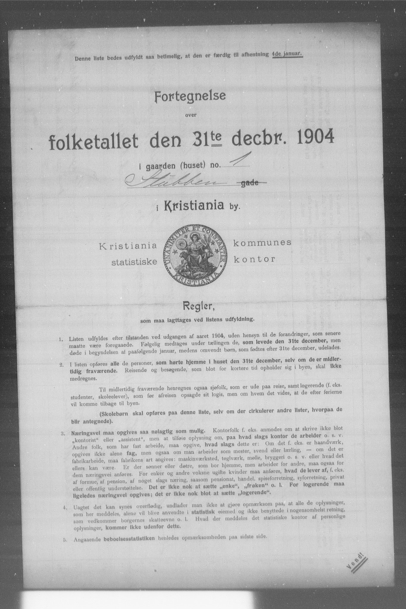 OBA, Municipal Census 1904 for Kristiania, 1904, p. 19898