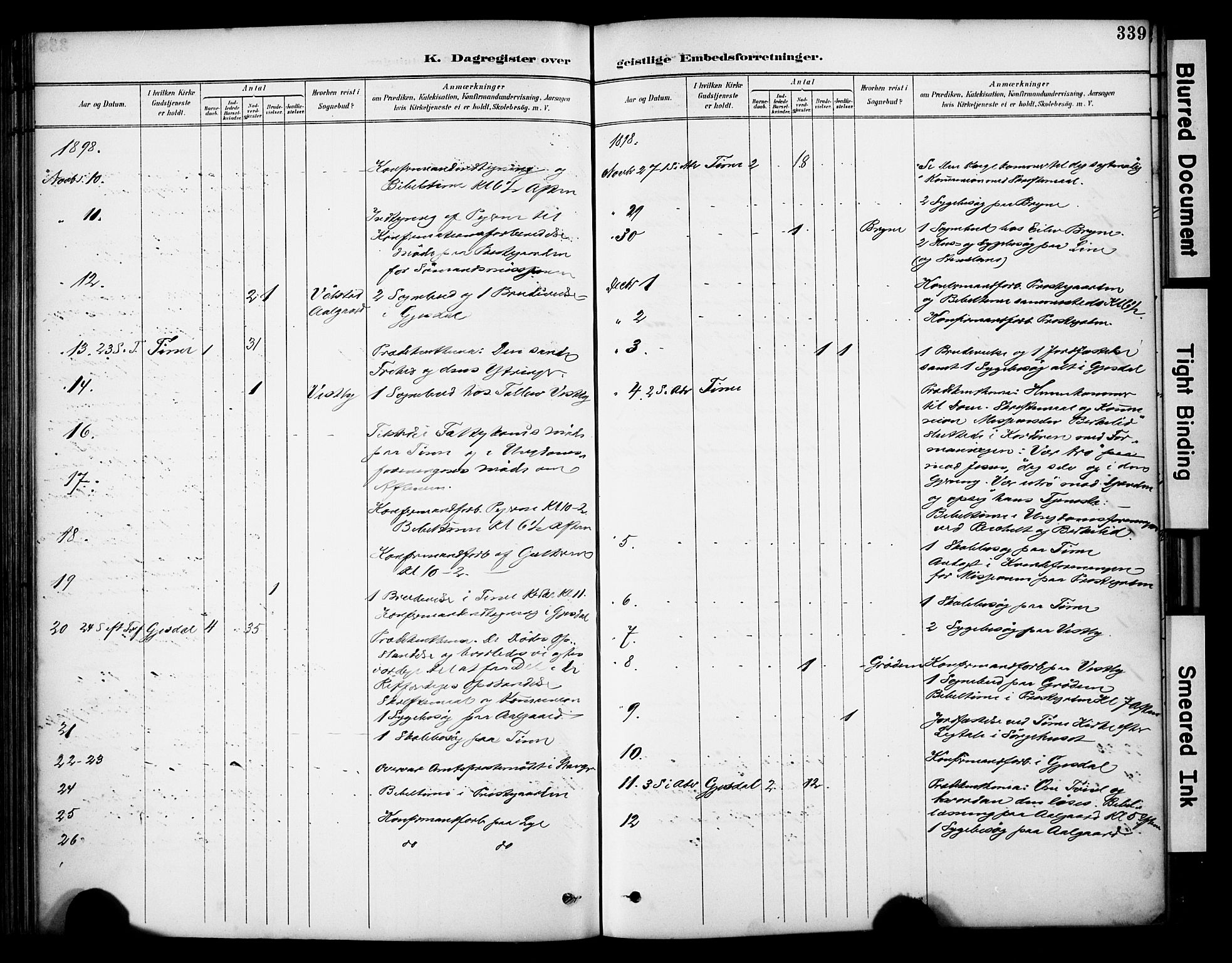 Lye sokneprestkontor, AV/SAST-A-101794/001/30BA/L0011: Parish register (official) no. A 9, 1893-1903, p. 339